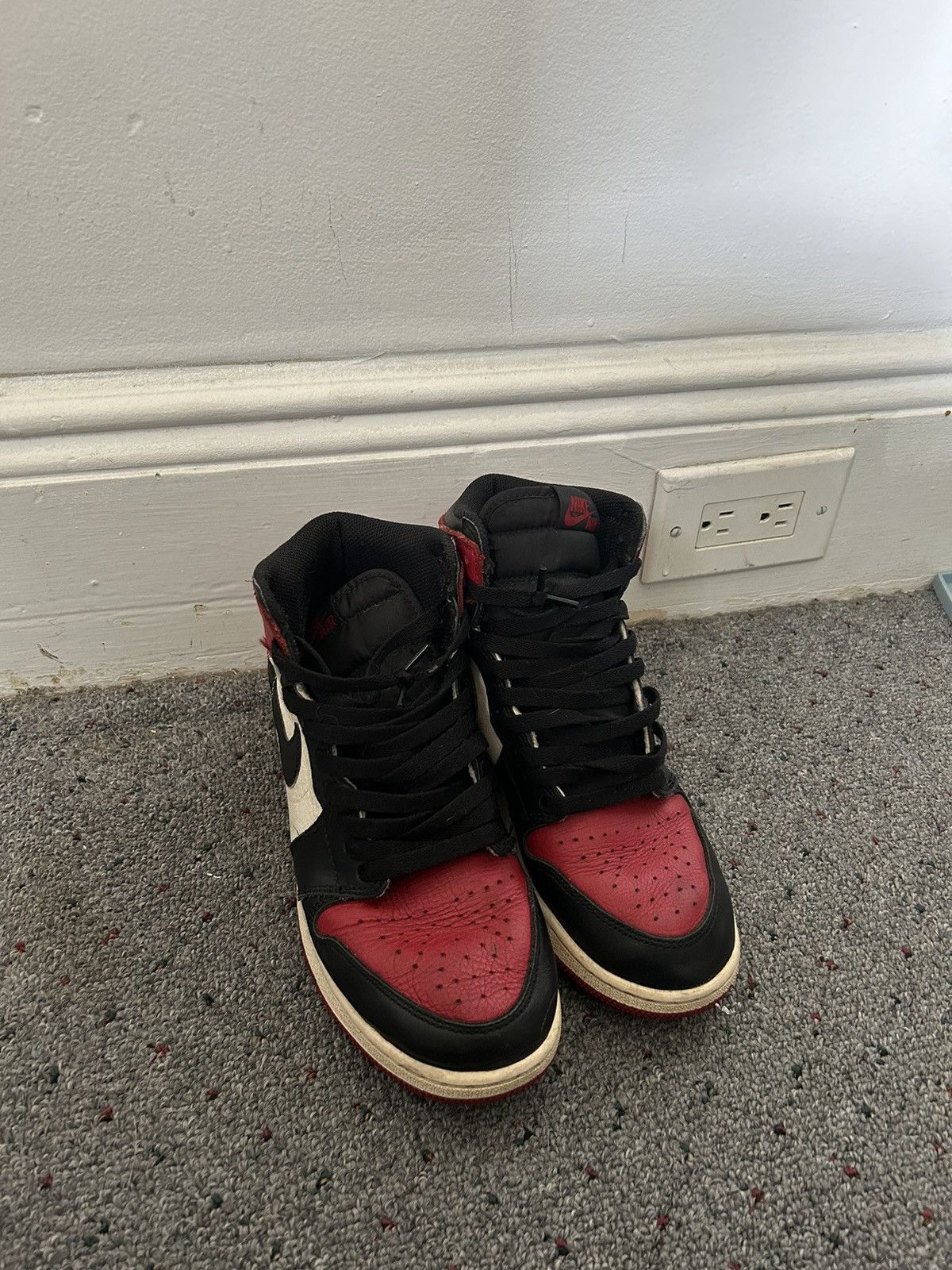 Jordan Brand × Nike Air Jordan 1 Retro High OG 'Bred Toe' 7Y Size US 7 / EU 40 - 9 Thumbnail