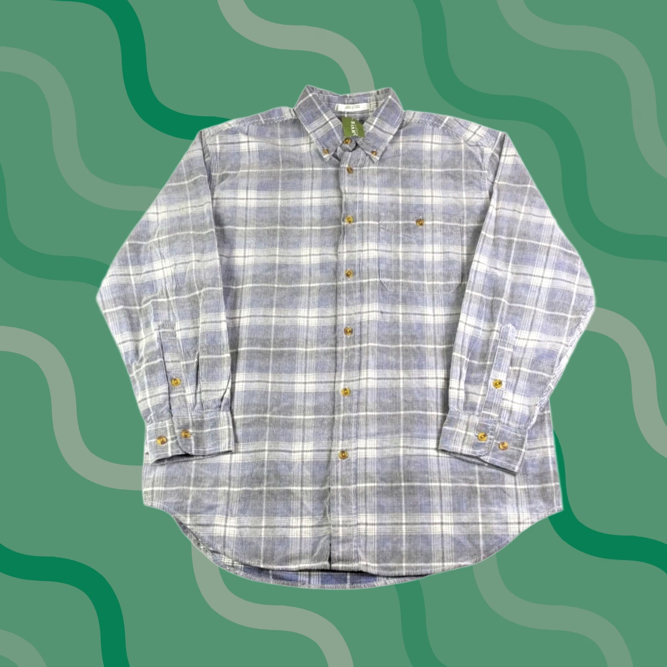 Orvis Orvis Mens Blue Plaid Corduroy Button-Down Shirt Long Sleeve L 5A3C-0353 New Size US L / EU 52-54 / 3 - 1 Thumbnail