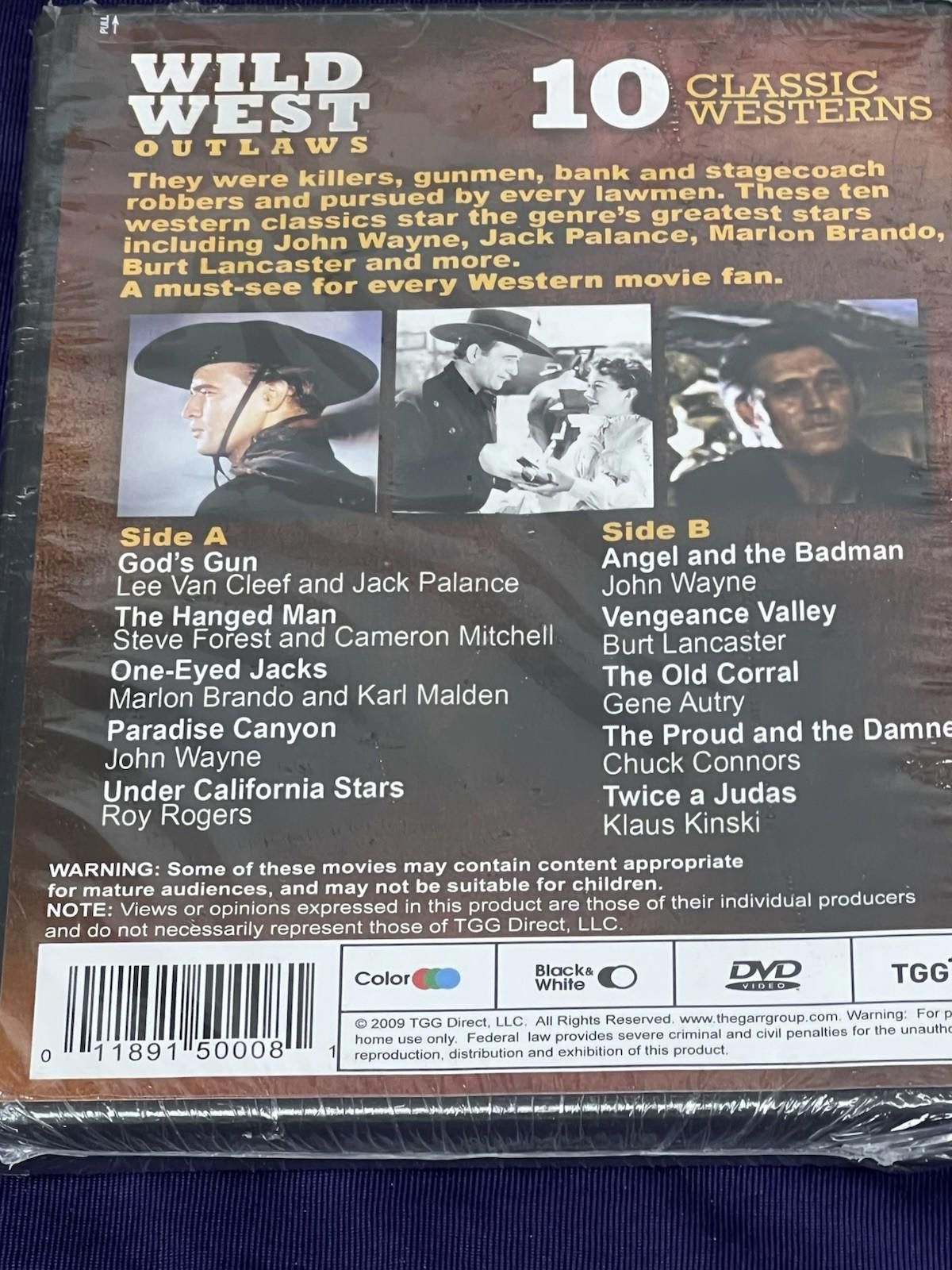 Other Wild West Outlaws DVD 10 Movie Set John Wayne Marlon Brando Size ONE SIZE - 7 Thumbnail