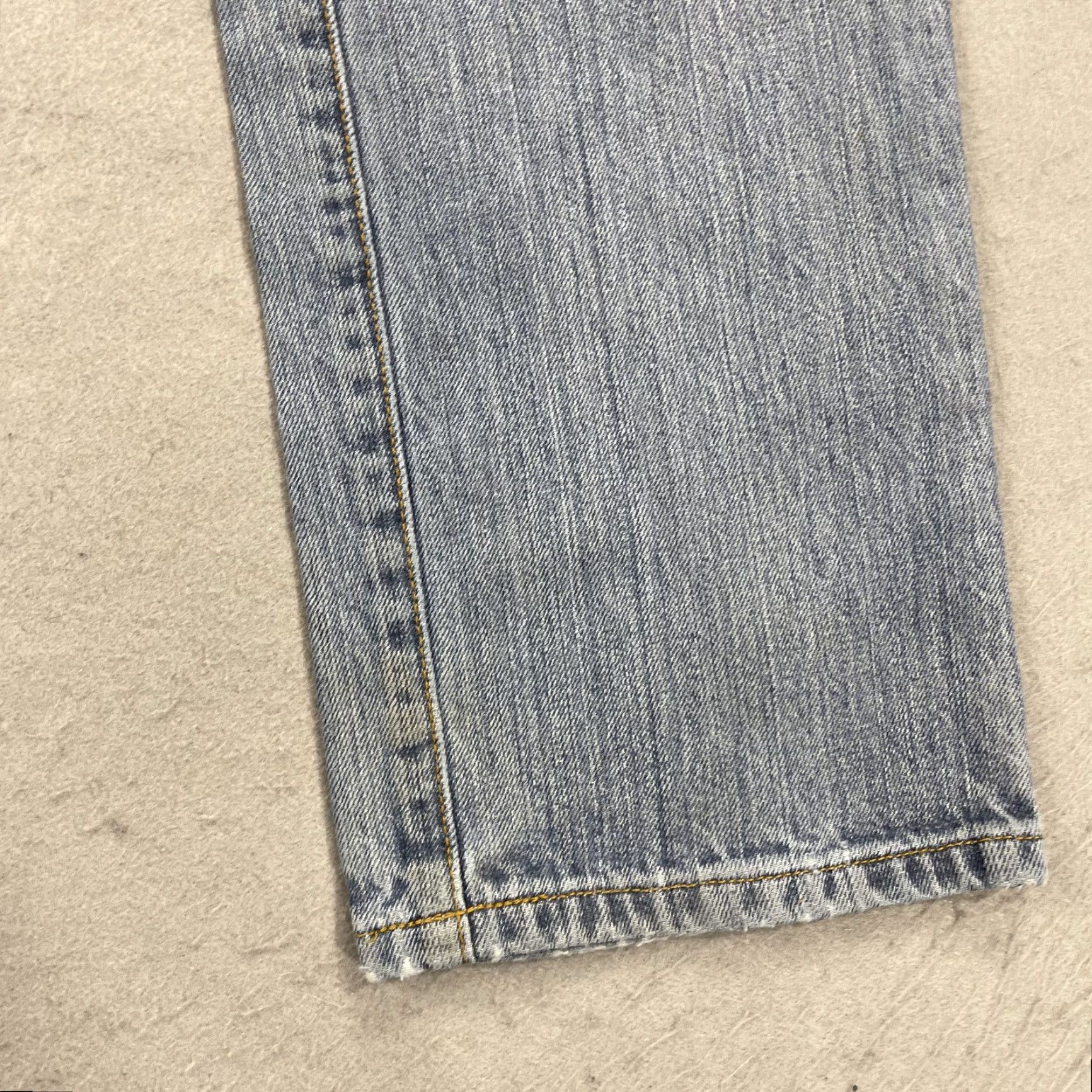 Denime Cinch Jeans Mens 31x32 Blue Faded Denim Western Rodeo Cowboy Green Label Rancher Jeans - Cinch Men's Regular Straight 31 X 32 Blue Denim 80s? Size US 31 - 5 Thumbnail