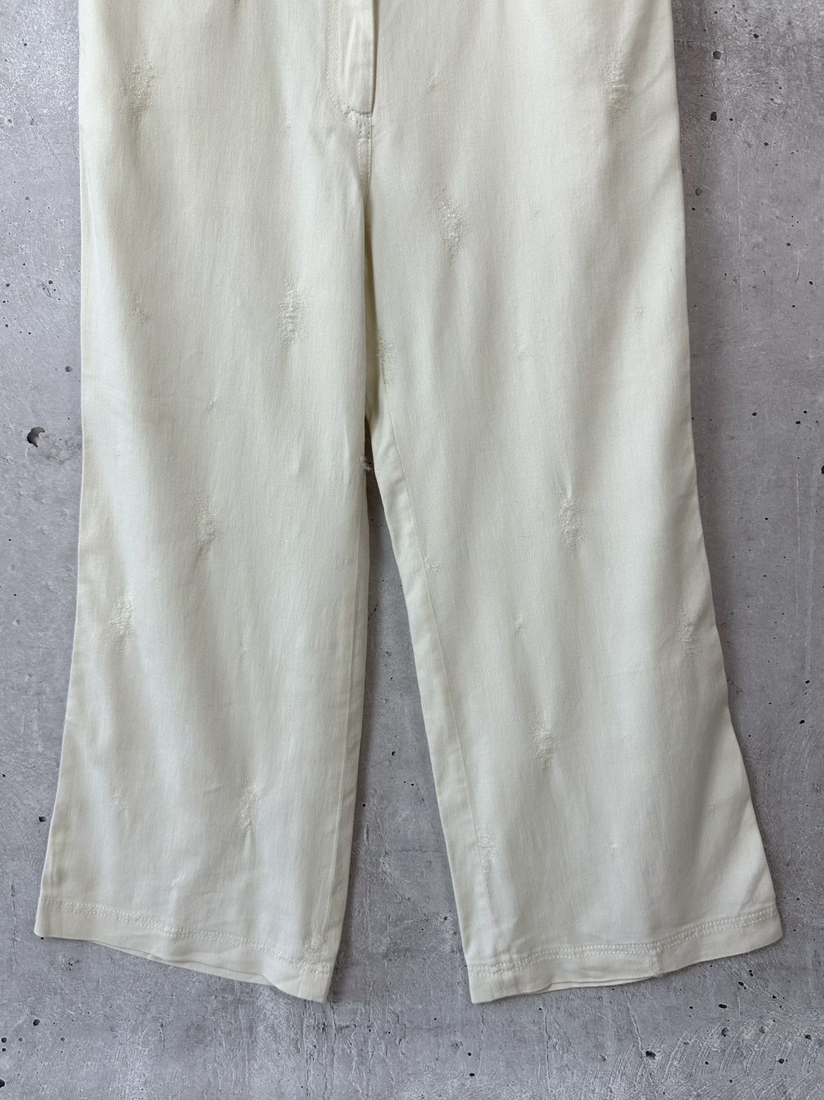 Sandro Sandro Ivory Distressed Cotton Pants Size 30" / US 8 / IT 44 - 2 Thumbnail