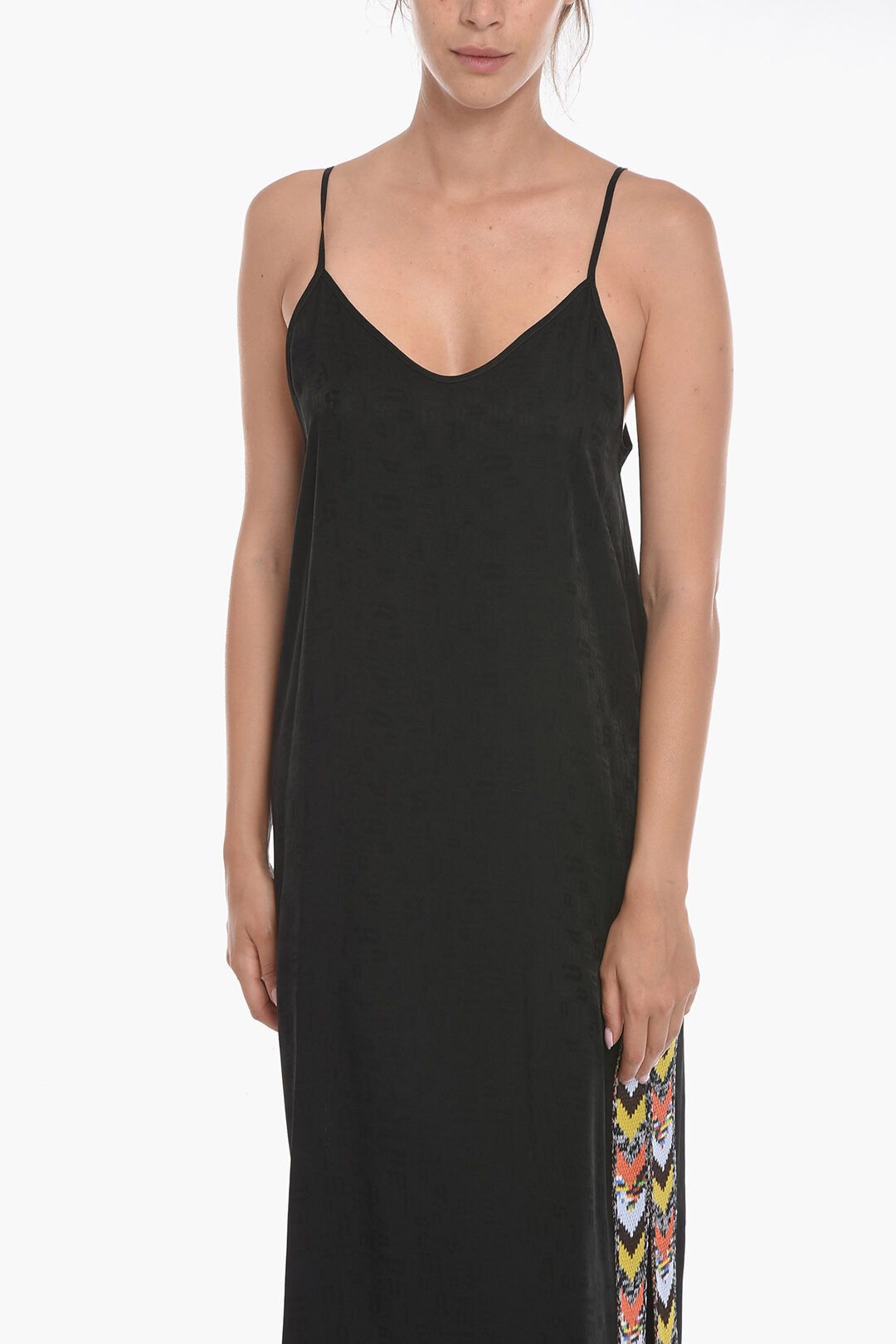 og1mm0923 Midi Slip Dress in Black