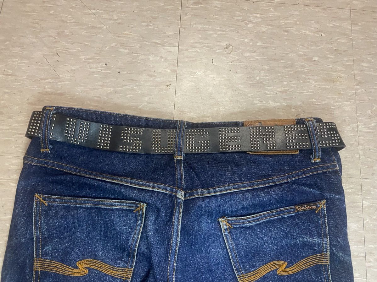 Designer × Evisu × Japanese Brand Evisu genes studded leather belt Size 34 - 2 Thumbnail