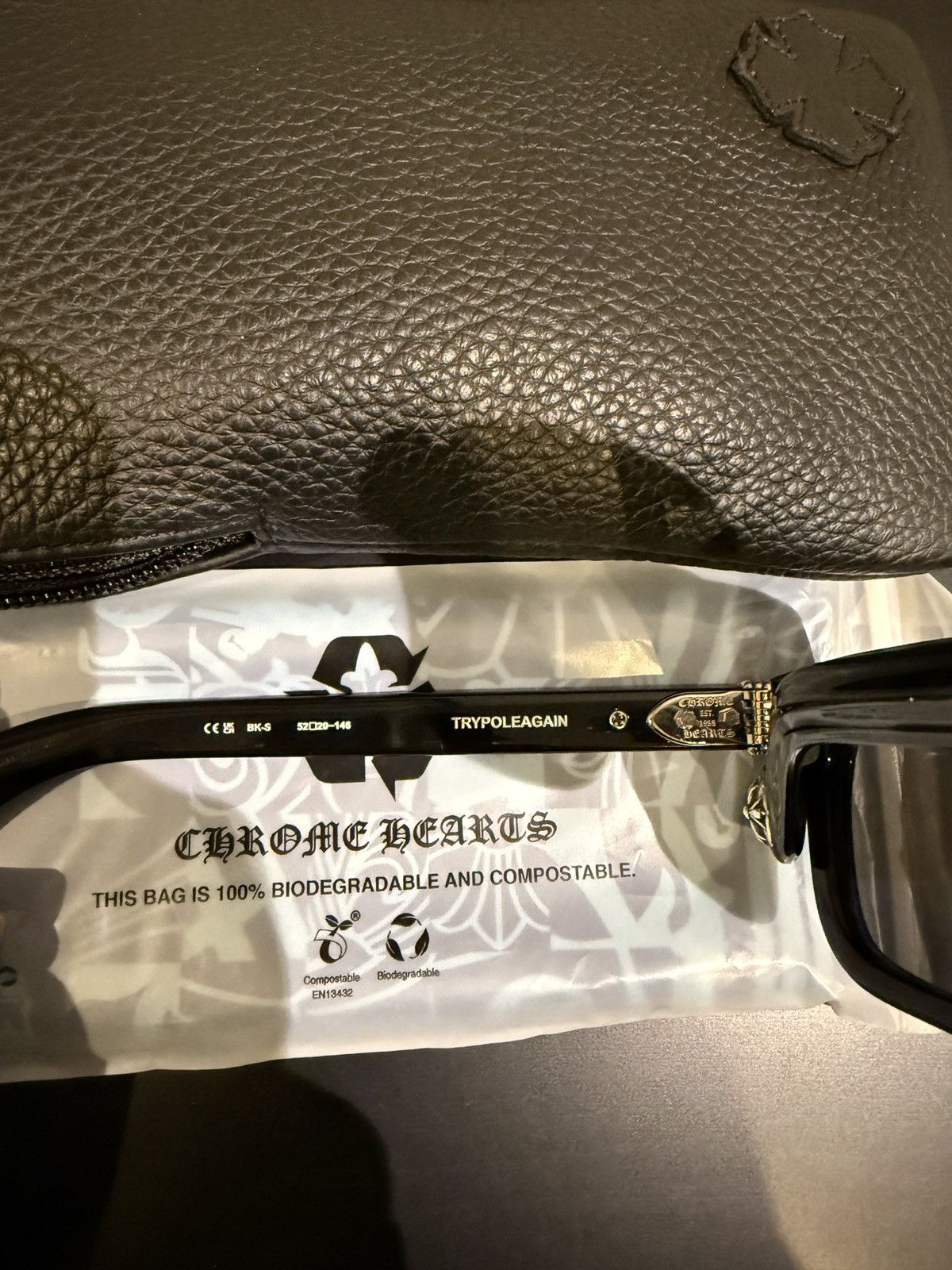 Chrome Hearts TRYPOLEAGAIN Chrome Hearts Sunglasses Black Size ONE SIZE - 5 Thumbnail