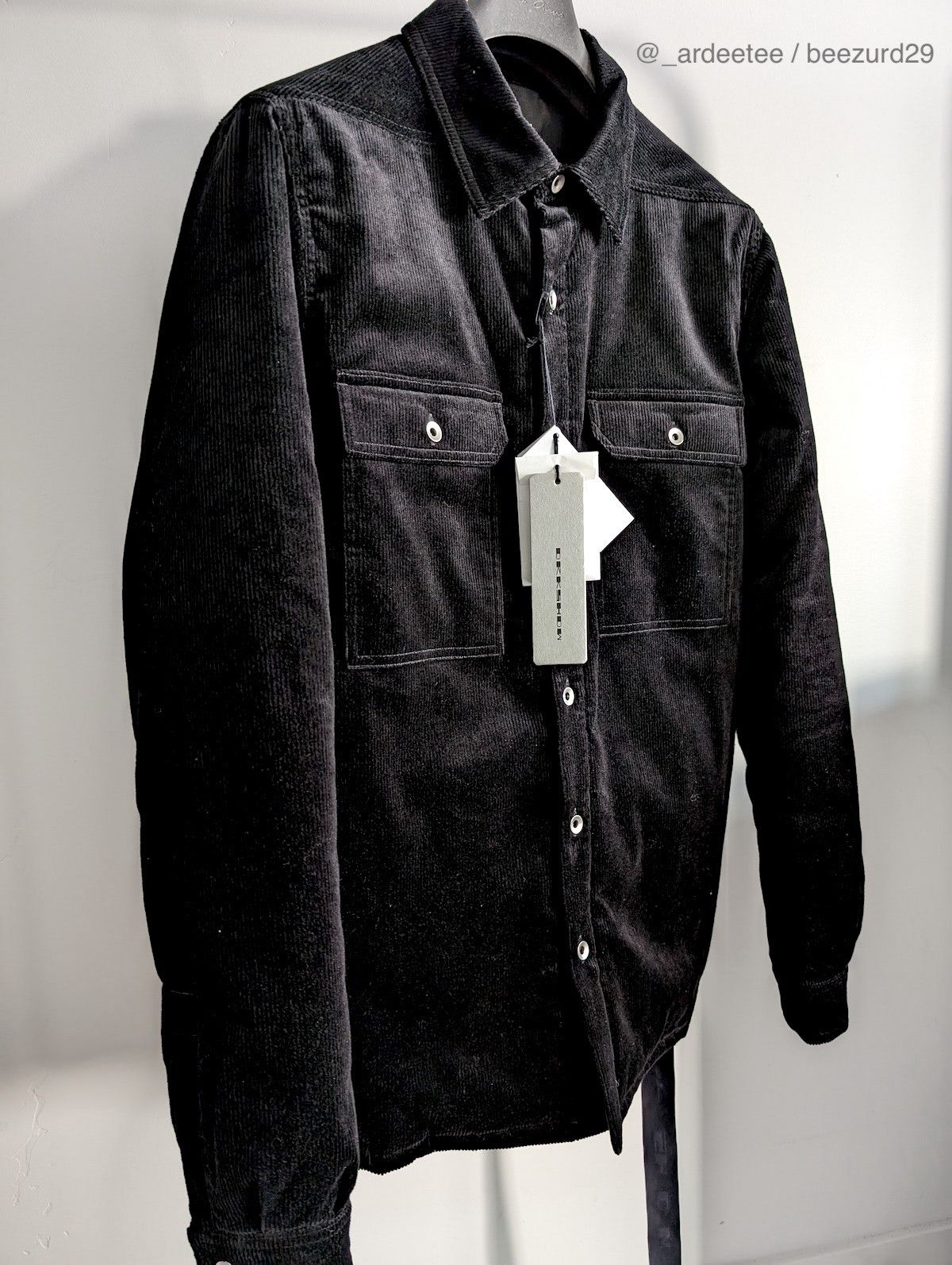 Rick Owens PADDED CORDUROY VELVET OUTERSHIRT $1,755 LARGE Size US L / EU 52-54 / 3 - 2 Thumbnail