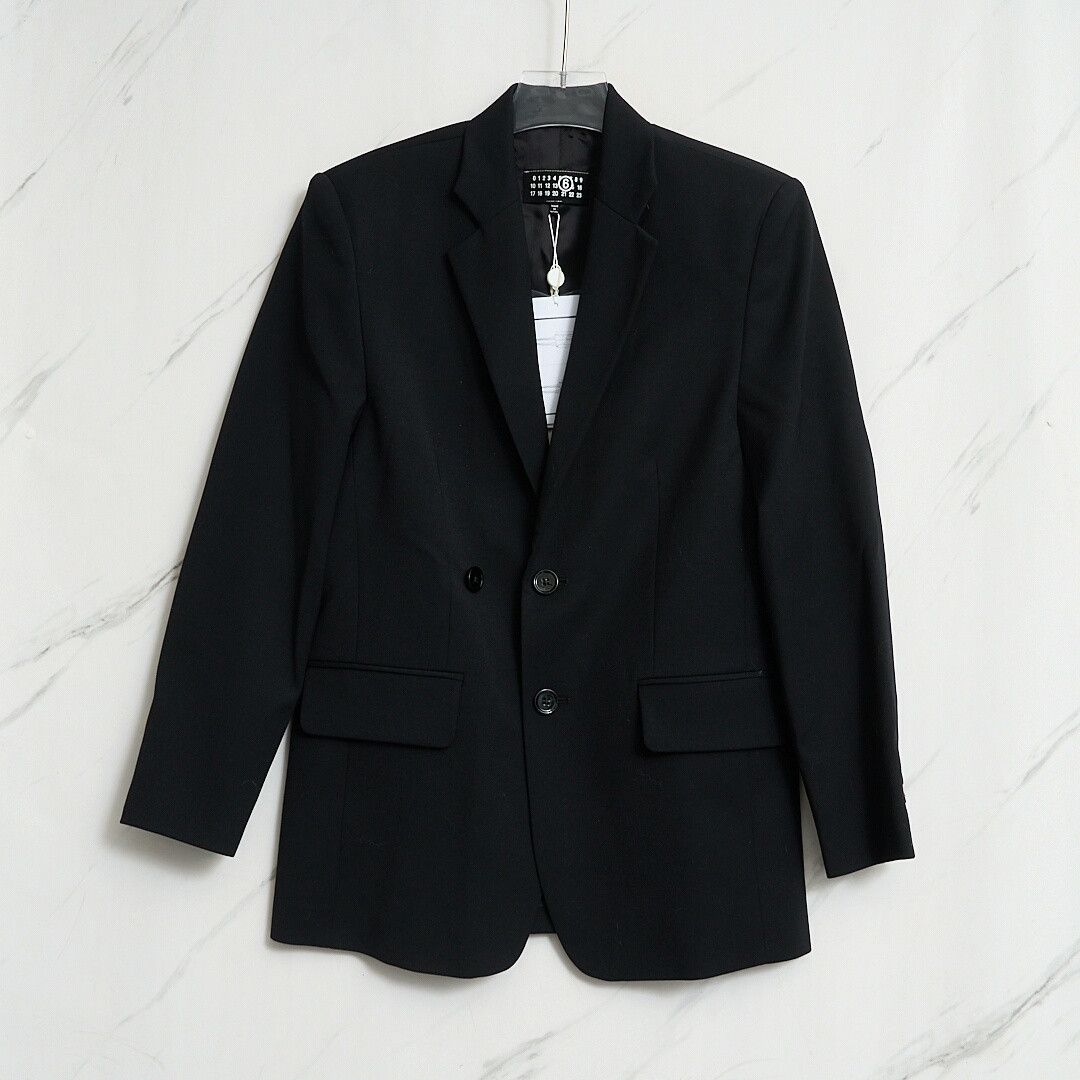 MM6 MM6 Women's Solid Padded-Shoulder Blazer Size S / US 4 / IT 40 - 1 Thumbnail