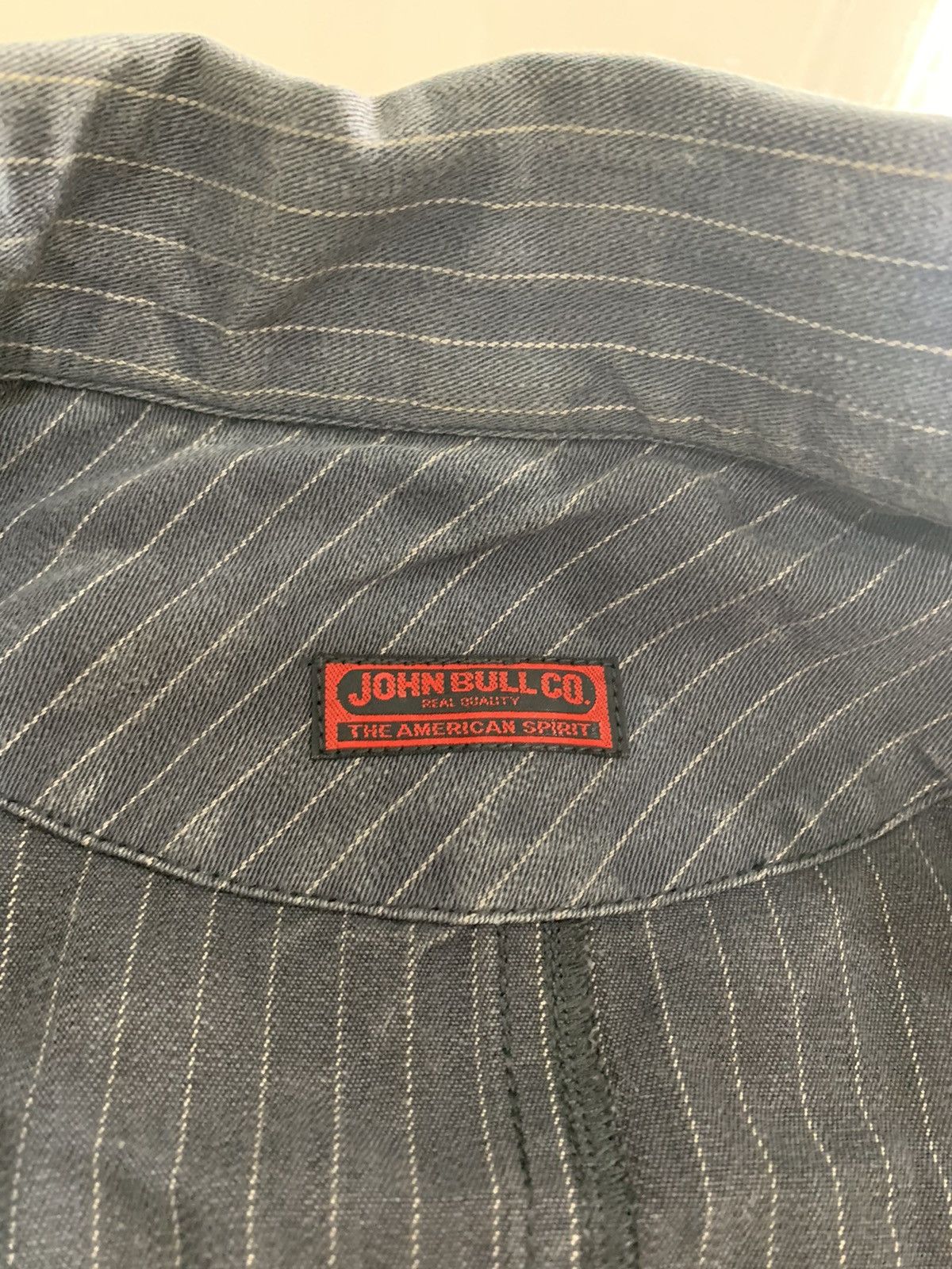 Johnbull 💥JOHNBULL WORKWEAR JACKET DENIM STRIPED FADED Size US L / EU 52-54 / 3 - 7 Thumbnail