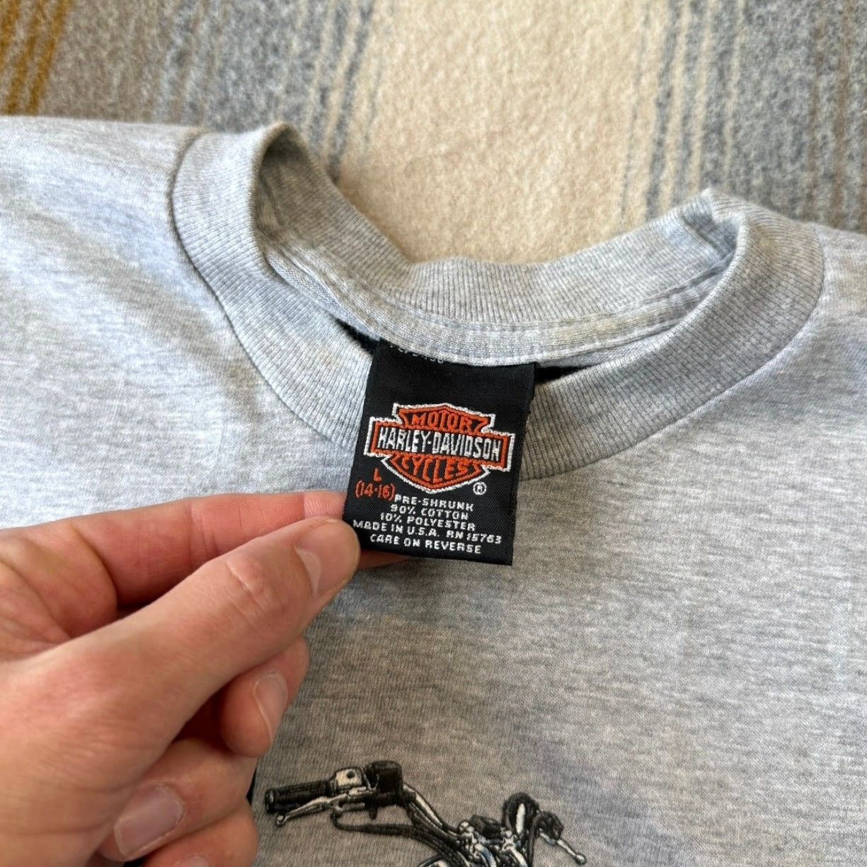 Harley Davidson VINTAGE Harley Davidson T-Shirt Women L Gray 90s Biker Grunge NWT NWT - wait, ensure only original words and no extra. Size L / US 10 / IT 46 - 3 Thumbnail