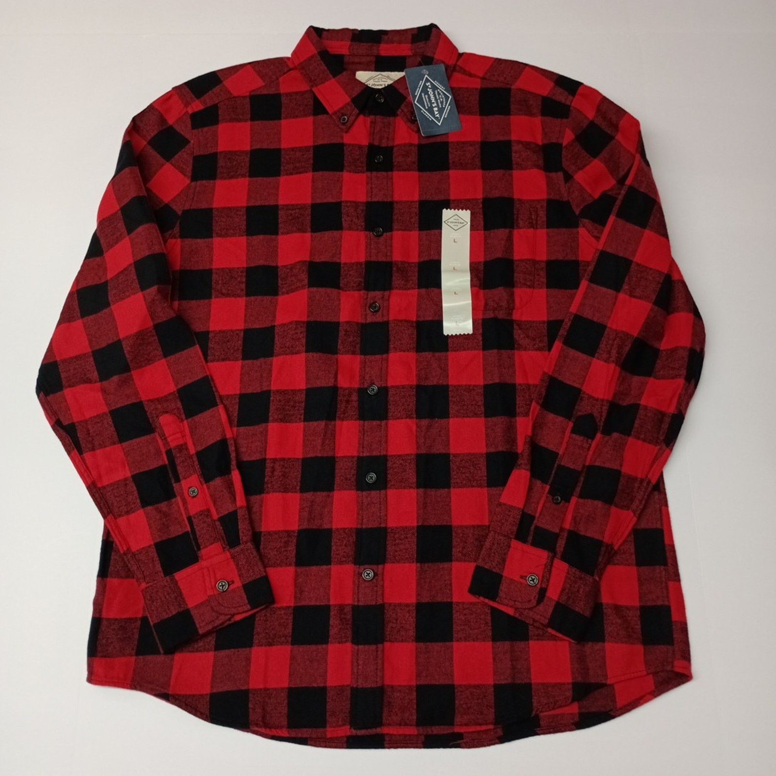 St. Johns Bay St John’s Bay Flannel Shirt Men Size L Red Buffalo Checkered Size US L / EU 52-54 / 3 - 1 Thumbnail