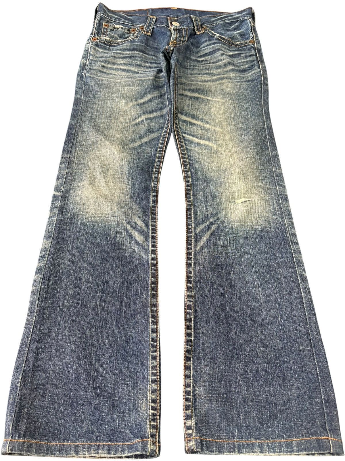 Levi's Vintage 90s Levis 507 Bootcut Distress Blue Jeans Size US 31 - 1 Thumbnail