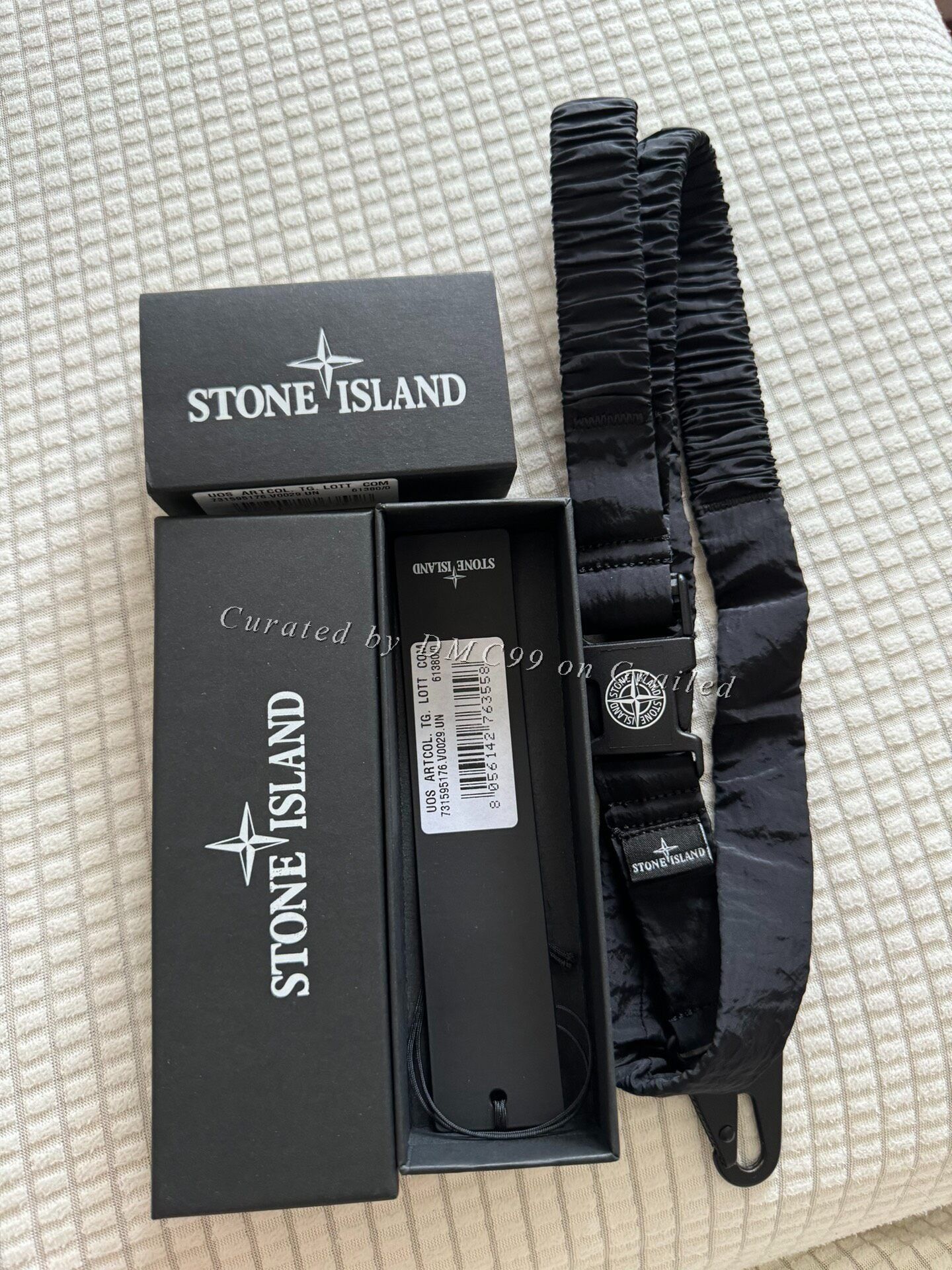 Black Stone Island Phone Lanyard, Men's
