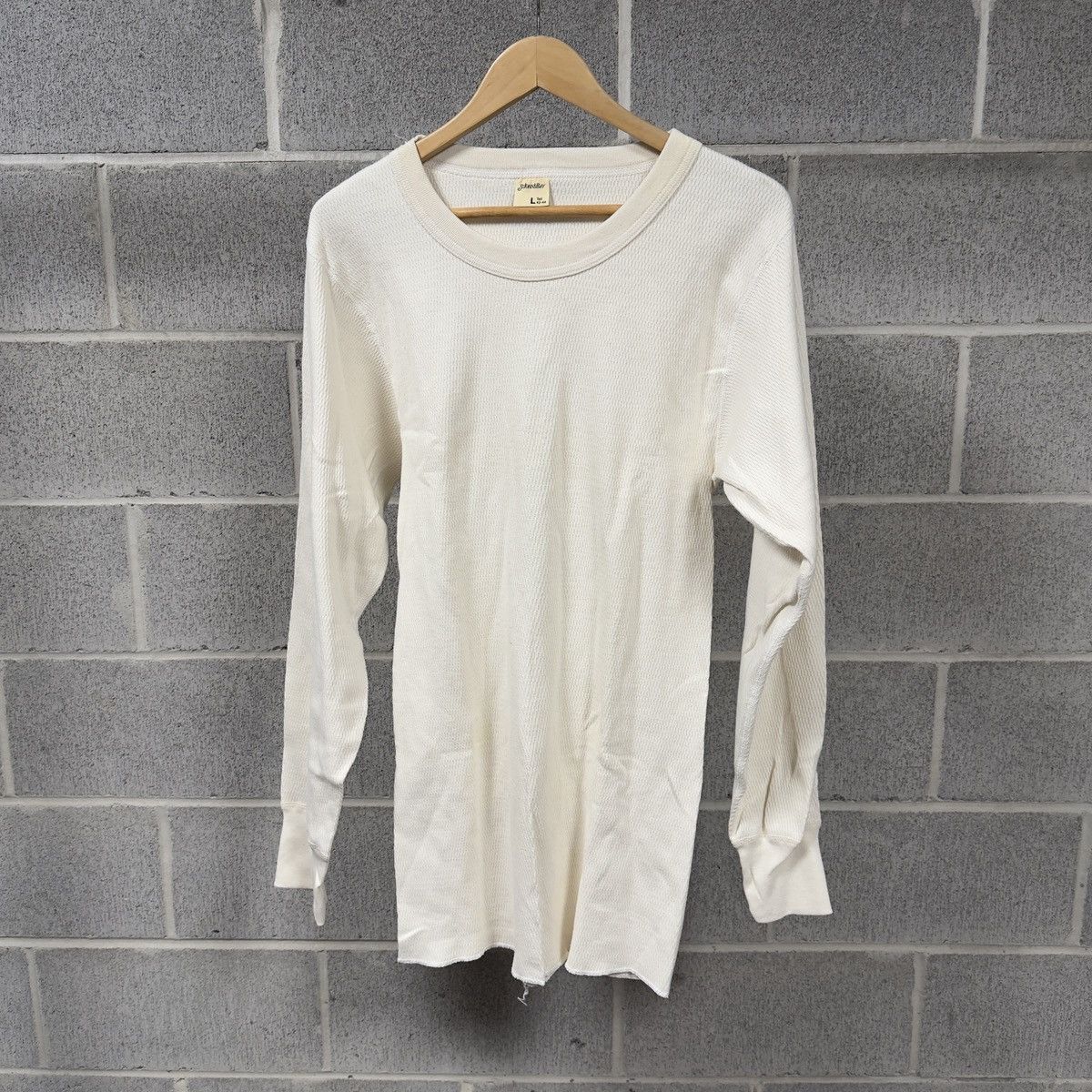 Vintage Cream White Thermal Shirt ERD Grunge Chrome Tall Size US L / EU 52-54 / 3 - 1 Thumbnail