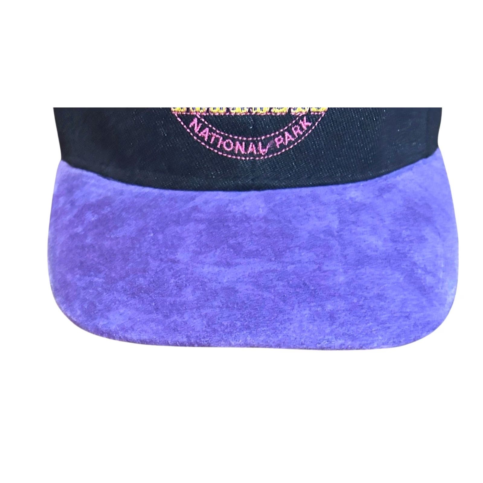 Vintage VINTAGE National Hat Men One Size Black Purple Y2K Retro 90s Trucker Adjustable Breathable Canvas Cotton Suede Halloween? Size US M / EU 48-50 / 2 - 4 Thumbnail