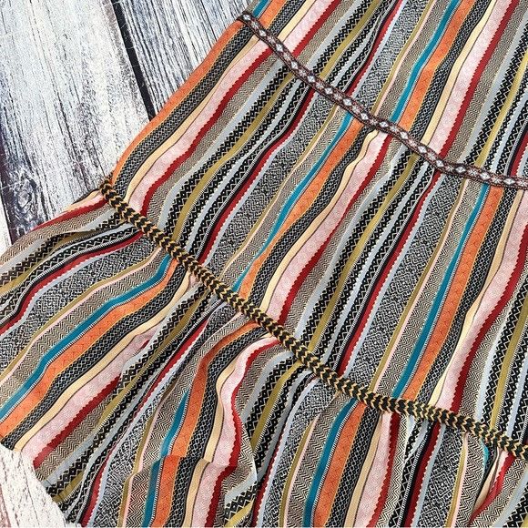 Other Christopher & Banks Boho Multicolor Striped Women's Midi Ski Size 34" / US 12 / IT 48 - 3 Thumbnail