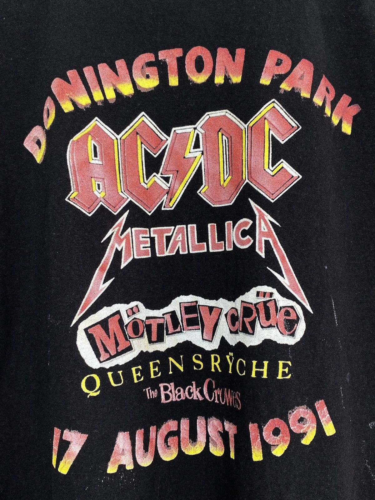 Band Tees Vintage 1991 Monsters Of Rock AC/DC Metallica T-Shirt Black Size US L / EU 52-54 / 3 - 9 Thumbnail