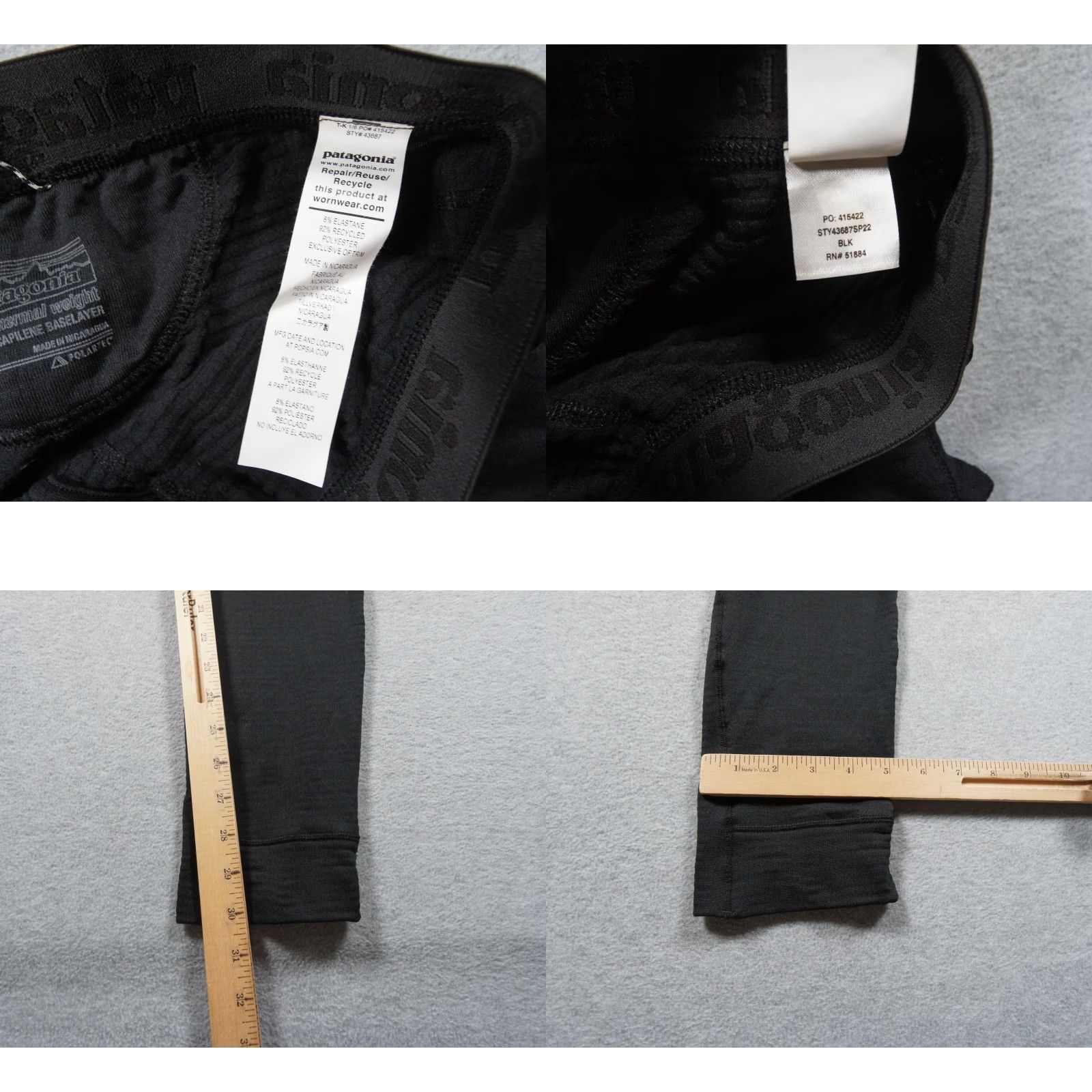 Patagonia Patagonia Pants Mens XS Black Capilene BaseLayer Thermal Weight Polartec Shirt Category Pants XS Black Capilene BaseLayer Thermal Weight Polartec Mens Size US 27 - 8 Thumbnail