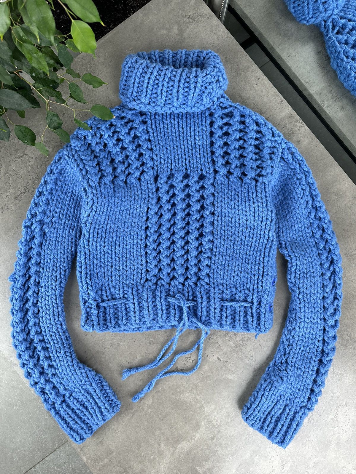 image of Avant Garde x Vintage Knit Sweater in Blue, Women's (Size XS)