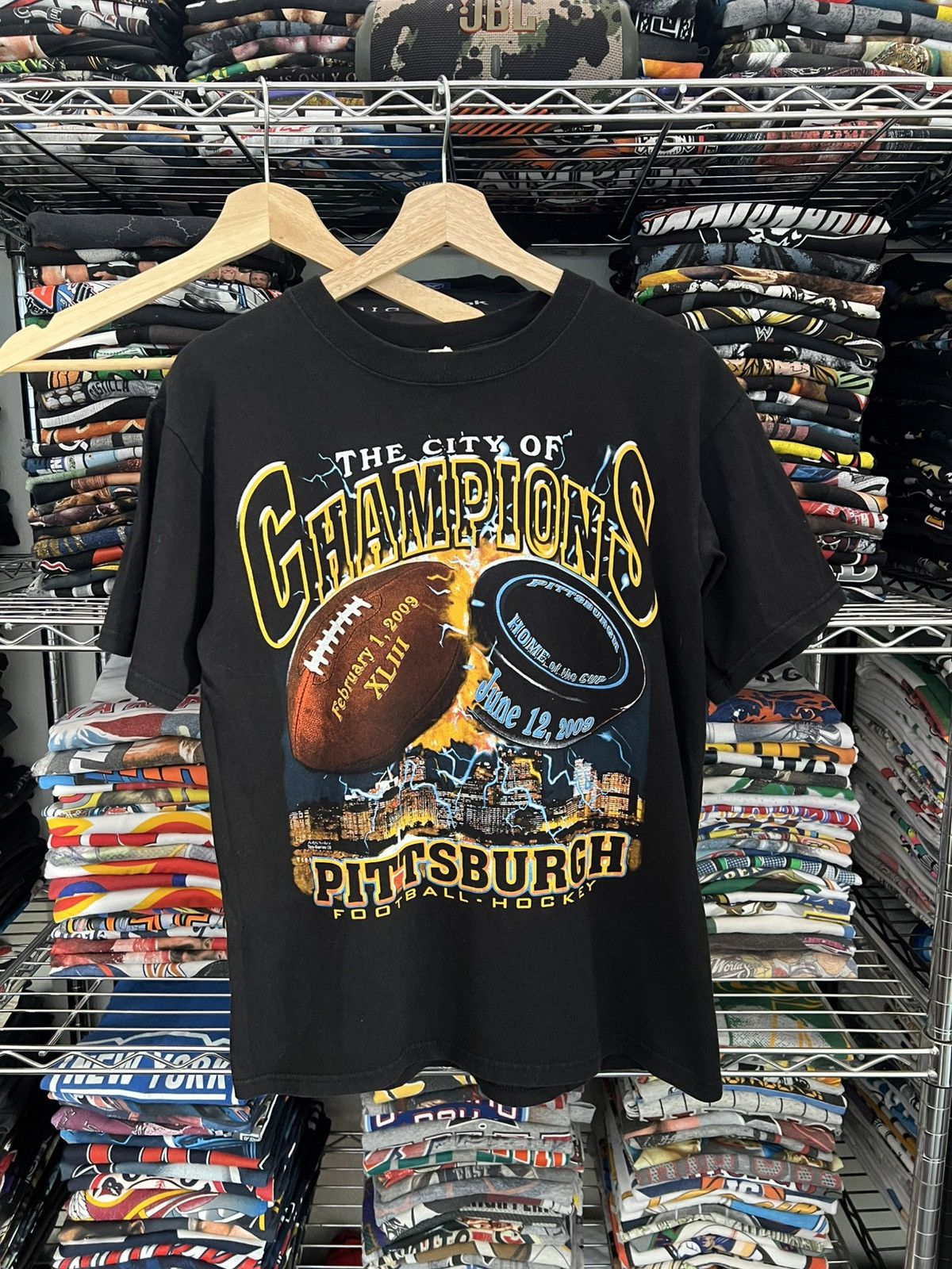 Anvil 2009 The City Champions Pittsburg Steelers Penguins NFL NHL Size US M / EU 48-50 / 2 - 1 Thumbnail