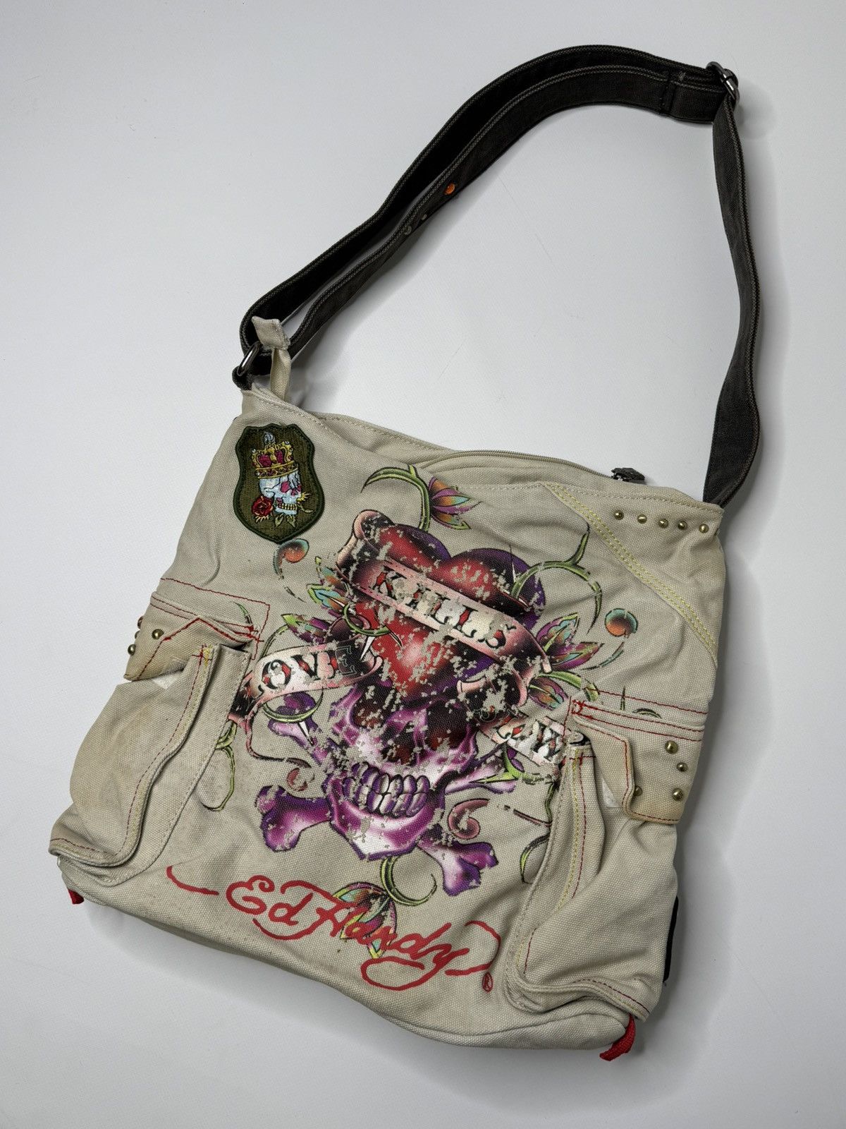Ed Hardy Vintage Ed Hardy avant garde messenger bag swag skater sk8 Size ONE SIZE - 2 Thumbnail