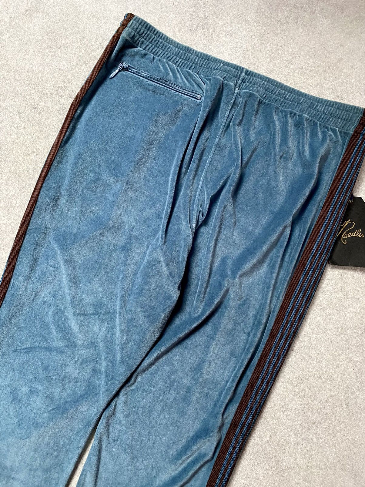 Needles NEEDLES NARROW LOGO, EMBROIDERED, BLEND VELOUR TRACK PANTS Size US 35 - 11 Thumbnail