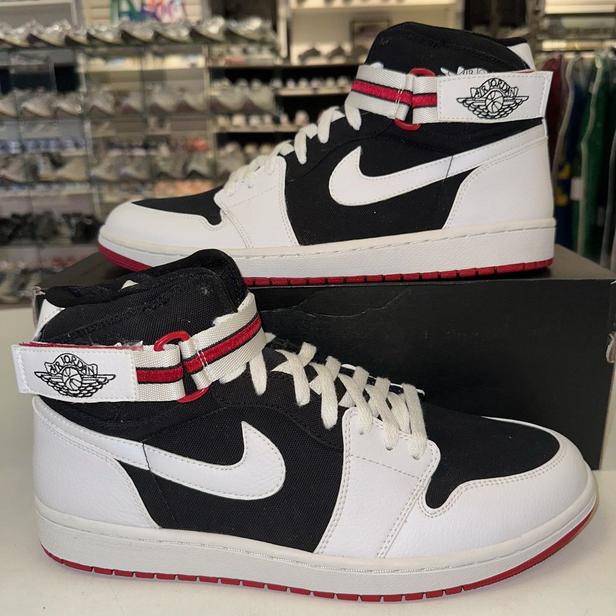 Jordan Brand × Nike Size 13 -Nike Air Jordan 1 High Strap White Black 342132-101 Size US 13 / EU 46 - 1 Thumbnail