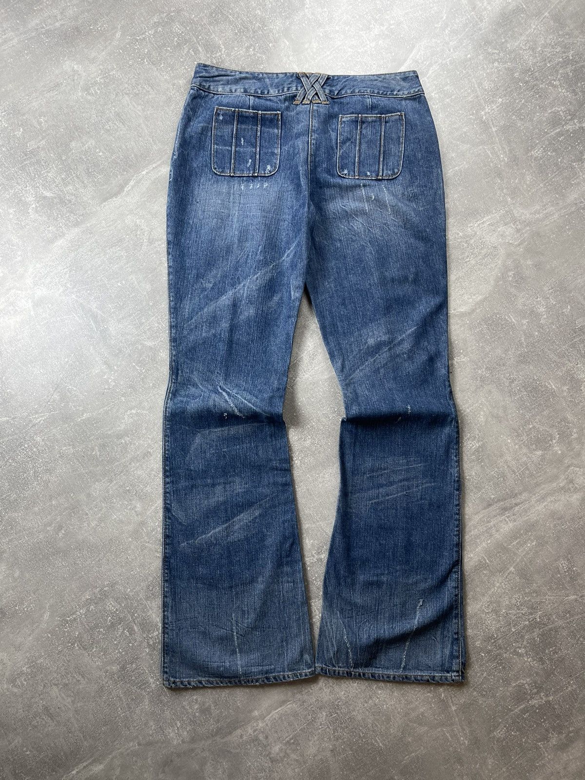 Dolce & Gabbana Dolce & Gabbana Distressed Flared Jeans Y2K Designer Denim Size 32" / US 10 / IT 46 - 2 Thumbnail