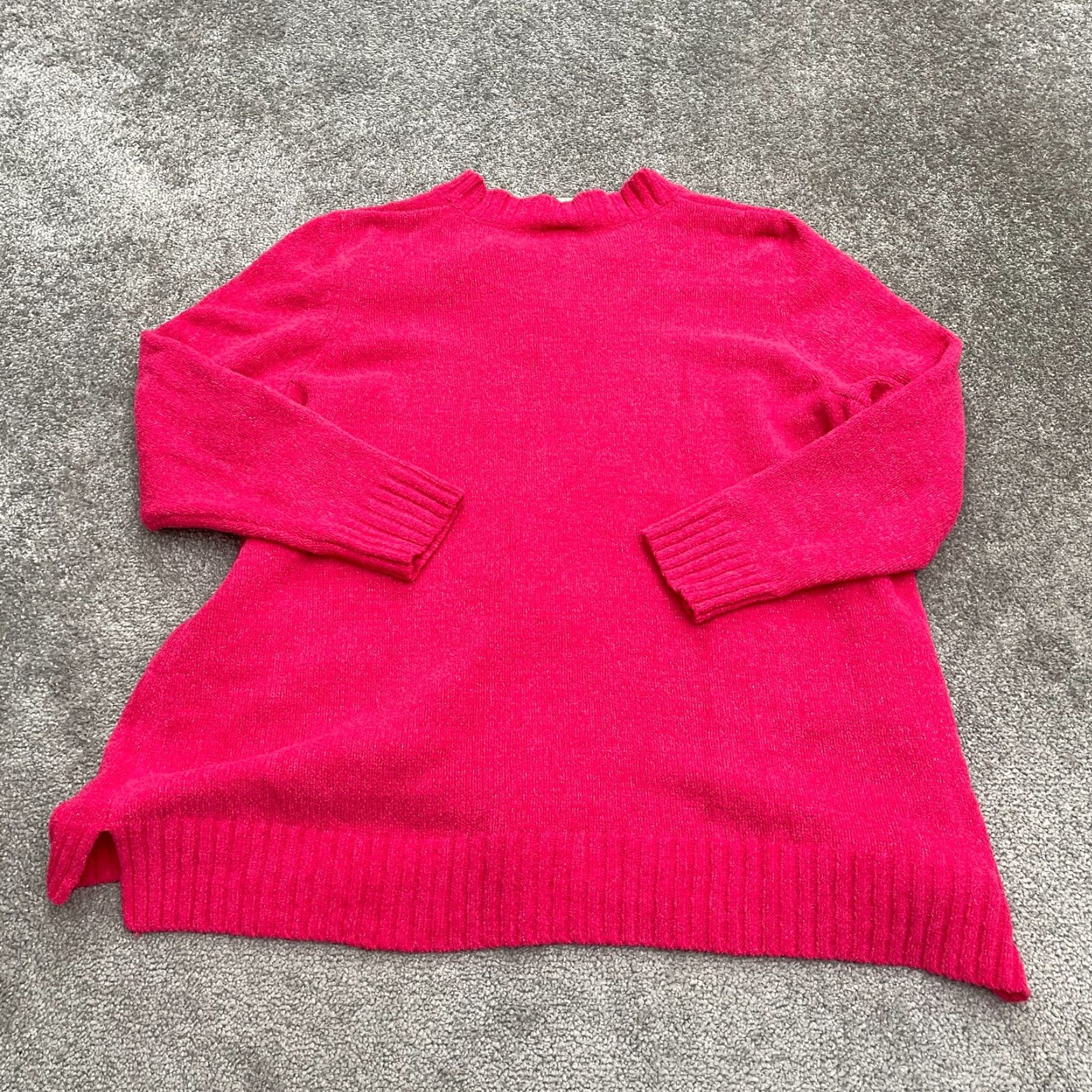 Faded Glory Faded Glory Sweater Womens XL Pink V-Neck Pullover Knit Solid Breathable Stretch Casual Workwear Travel Fall Spring Summer Size XL / US 12-14 / IT 48-50 - 2 Thumbnail