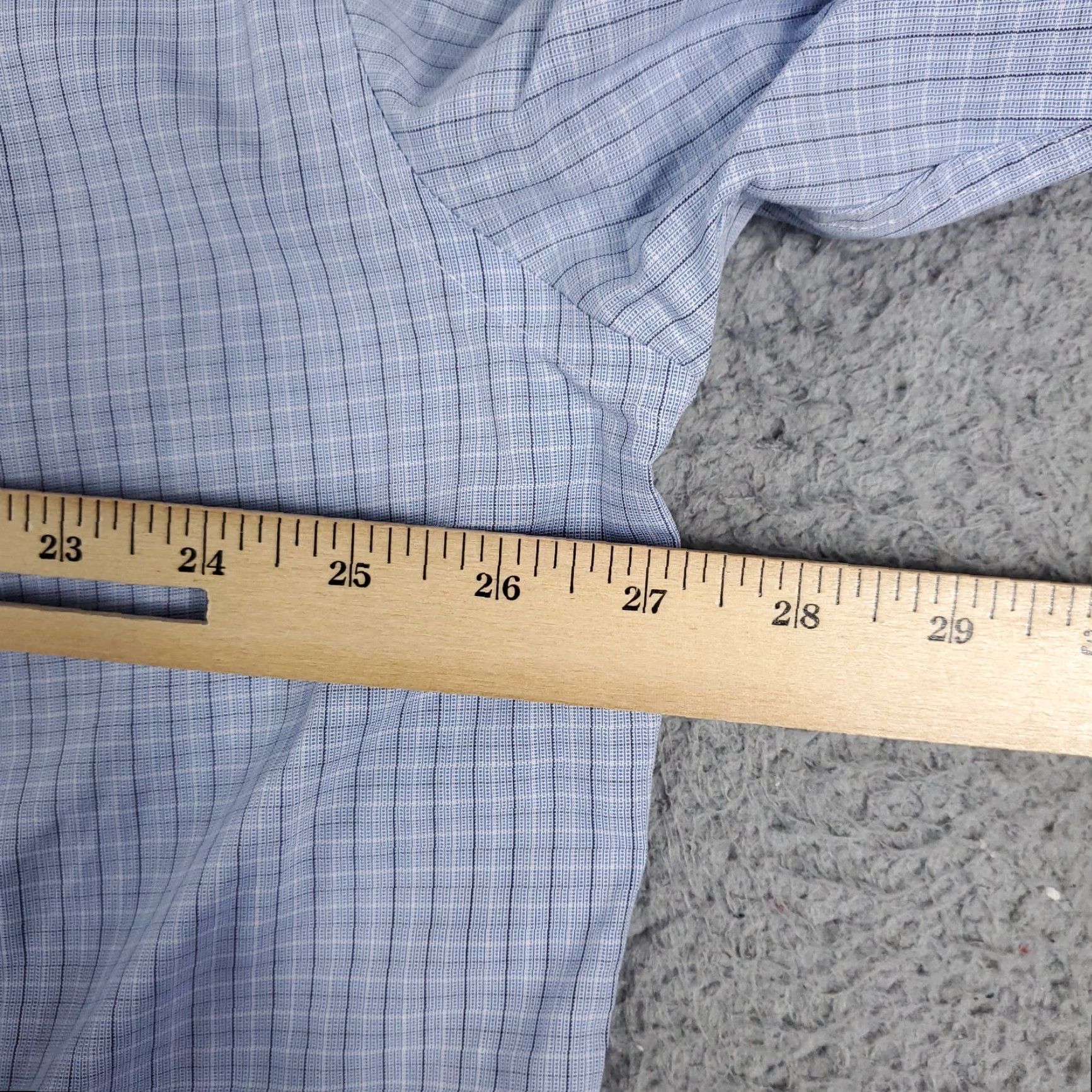 Nautica Nautica Dress Shirt Mens Size 17.5 Blue Plaid Button Up Long Sleeve Collar Size 46R - 5 Thumbnail