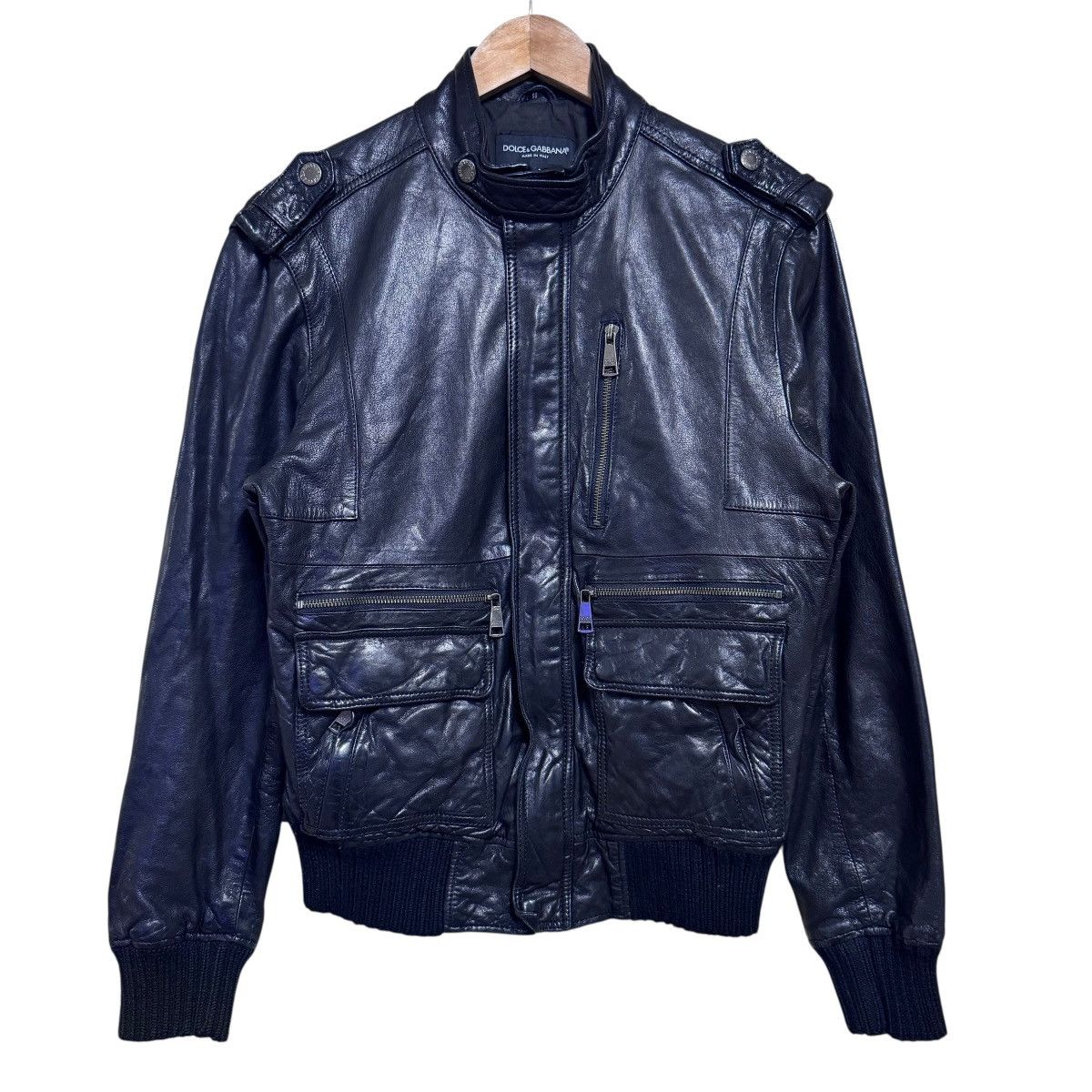 Dolce & Gabbana Vintage Dolce & Gabbana Black Leather Jacket Multipocket Size US M / EU 48-50 / 2 - 1 Thumbnail