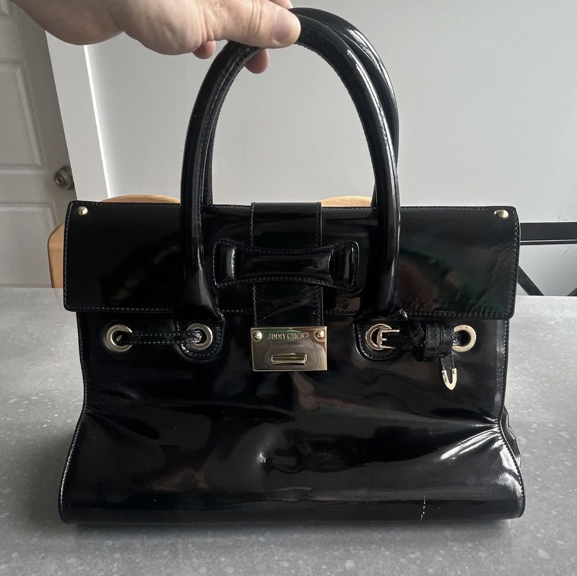 Jimmy Choo Jimmy Choo Large Patent Leather Handbag, Great Condition Size ONE SIZE - 1 Thumbnail
