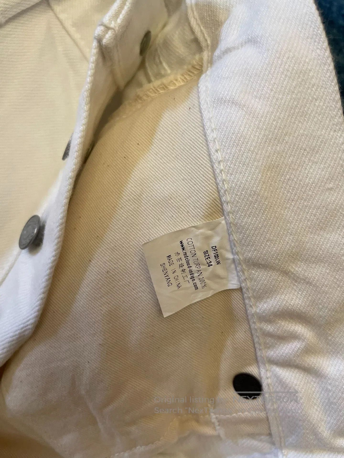 Red Clouds Collective Red Cloud DAAIFAU White Jeans. Size US 34 / EU 50 - 3 Thumbnail