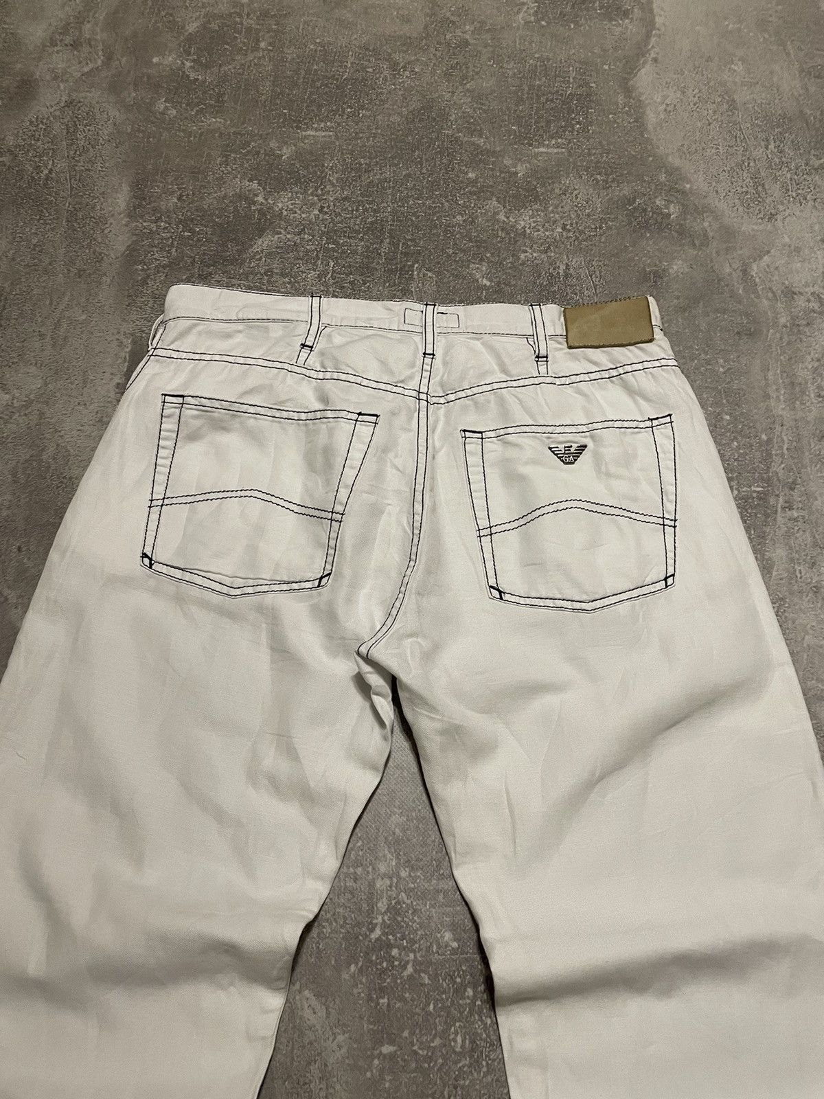 Armani Vintage Armani Metal Logo Linen Pants Size US 30 / EU 46 - 2 Thumbnail