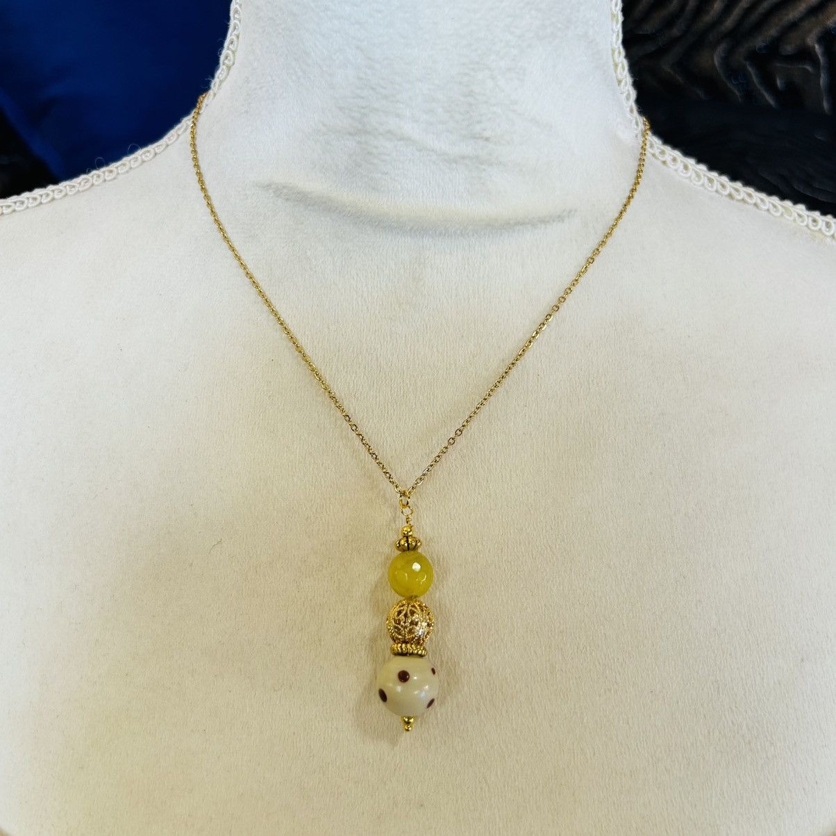 Handmade Handcrafted faceted serpentine art glass filigree necklace Size ONE SIZE - 3 Thumbnail