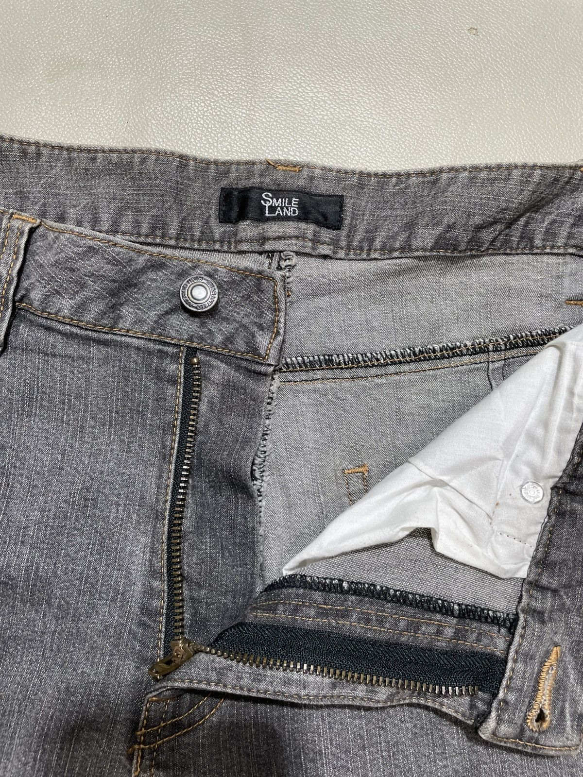 If Six Was Nine Japanese Punk Poem Flare Jeans Bootcut Washed Size US 35 - 7 Thumbnail