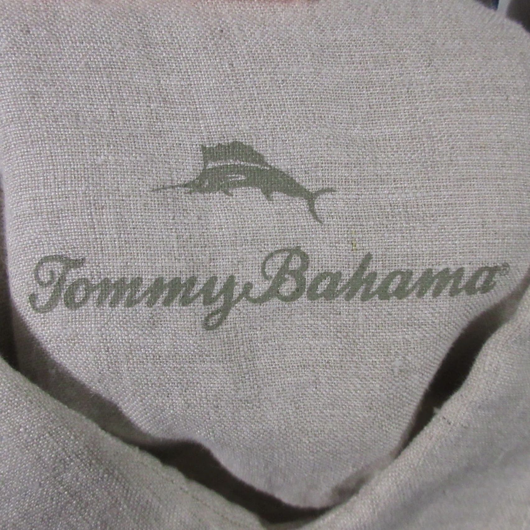 Tommy Bahama Tommy Bahama Linen Shirt Mens L Beige Long Sleeve Flip Cuff Classic Fit Button-Up Beiges Outdoor, Casual, Travel, Summer, 90s? Size US L / EU 52-54 / 3 - 3 Thumbnail