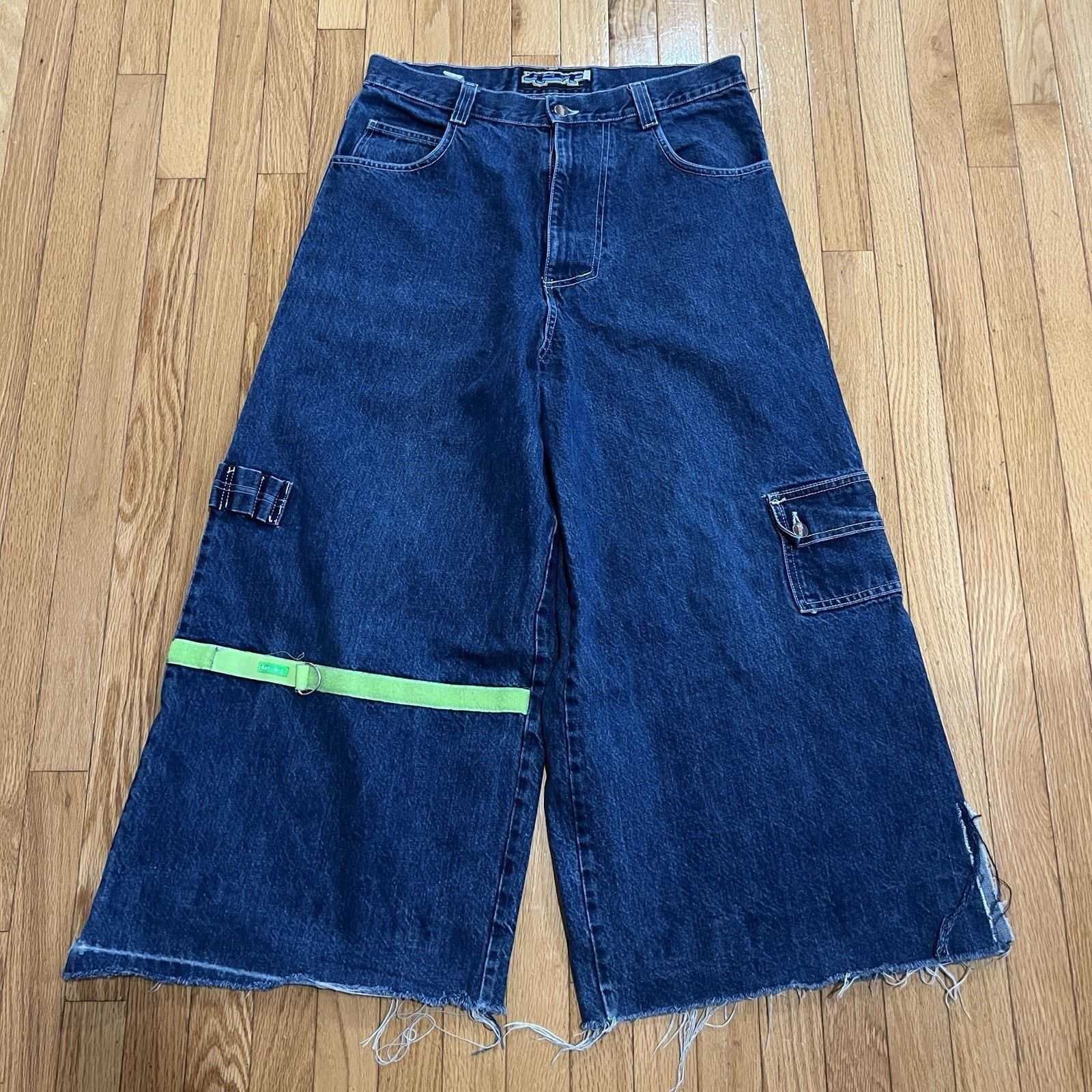 JNCO 90s USA made Vintage GAT Flare Baggy Denim Pants Rave Y2K Size US 34 / EU 50 - 2 Thumbnail
