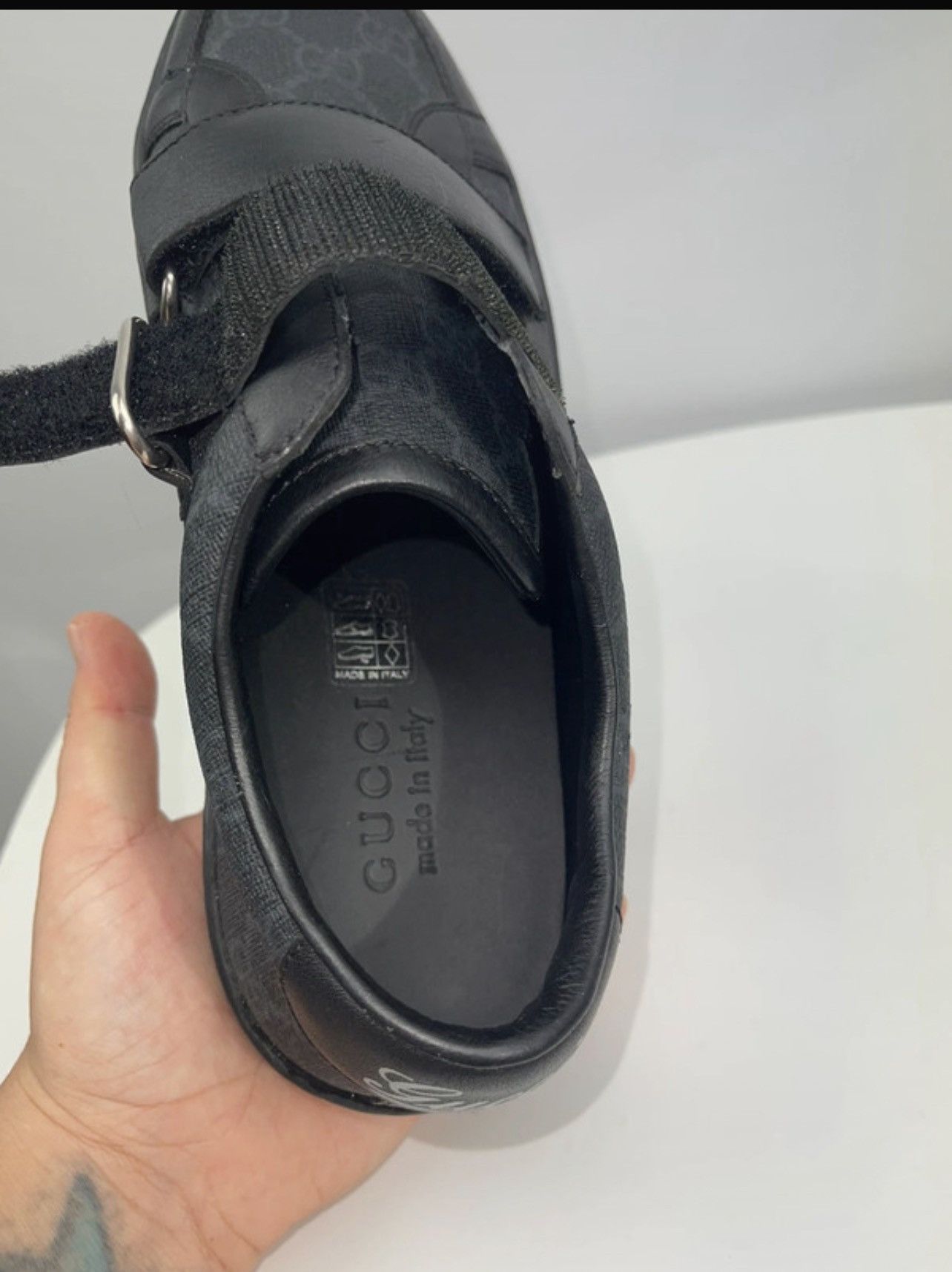 Gucci Gucci Supreme Canvas And Leather Double Velcro Ace Sneakers Size US 5 / EU 37 - 6 Thumbnail