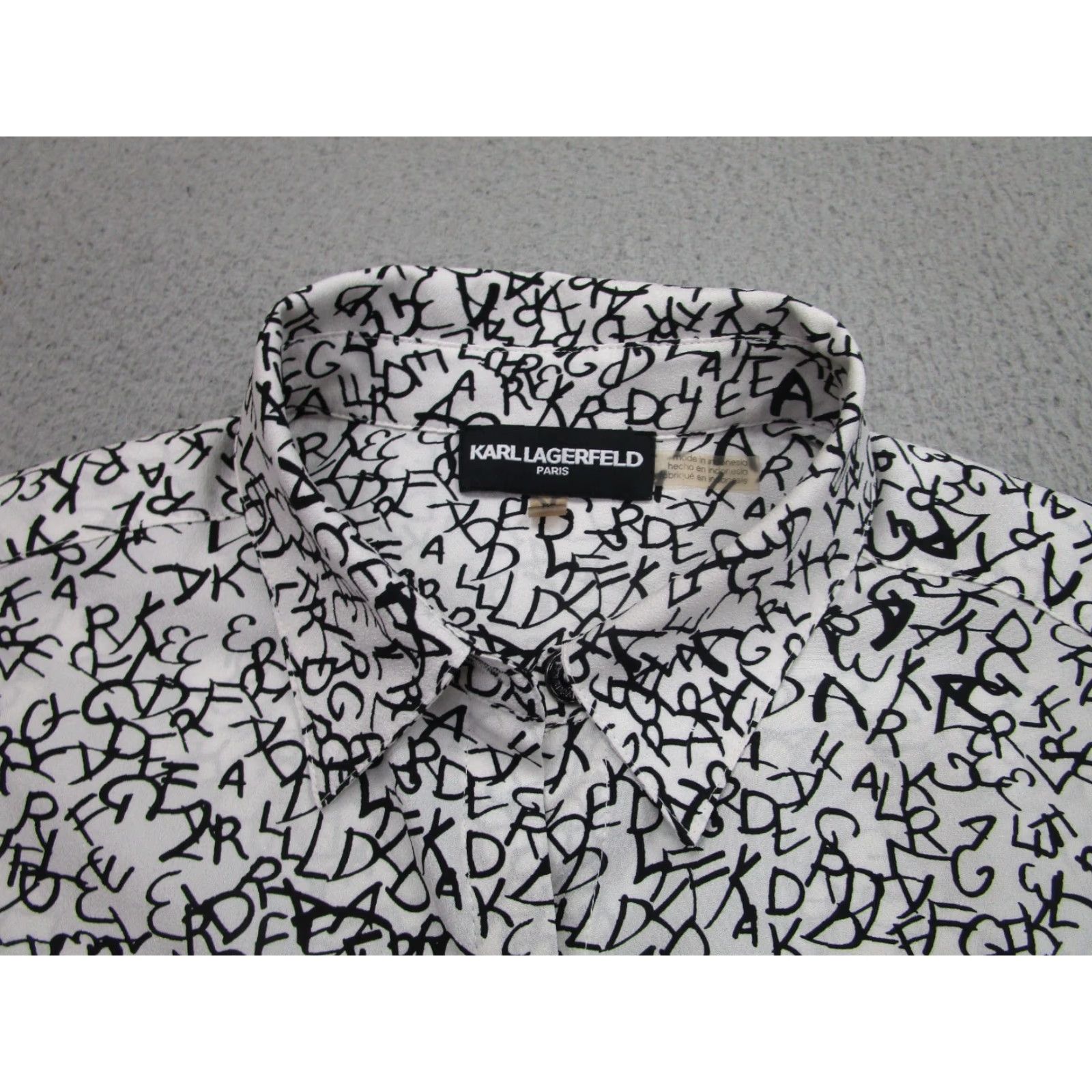 Karl Lagerfeld Karl Lagerfeld Shirt Womens XS White All Over Print Doodle Maximalism City Art Vintage No (adjust to rules) Size XS / US 0-2 / IT 36-38 - 3 Thumbnail
