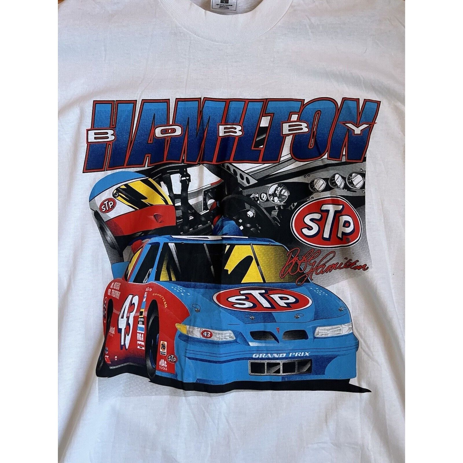 NASCAR VINTAGE NASCAR SINGLE STITCH BOBBY HAMILTON TEE SIZE L 90S Size US L / EU 52-54 / 3 - 2 Thumbnail