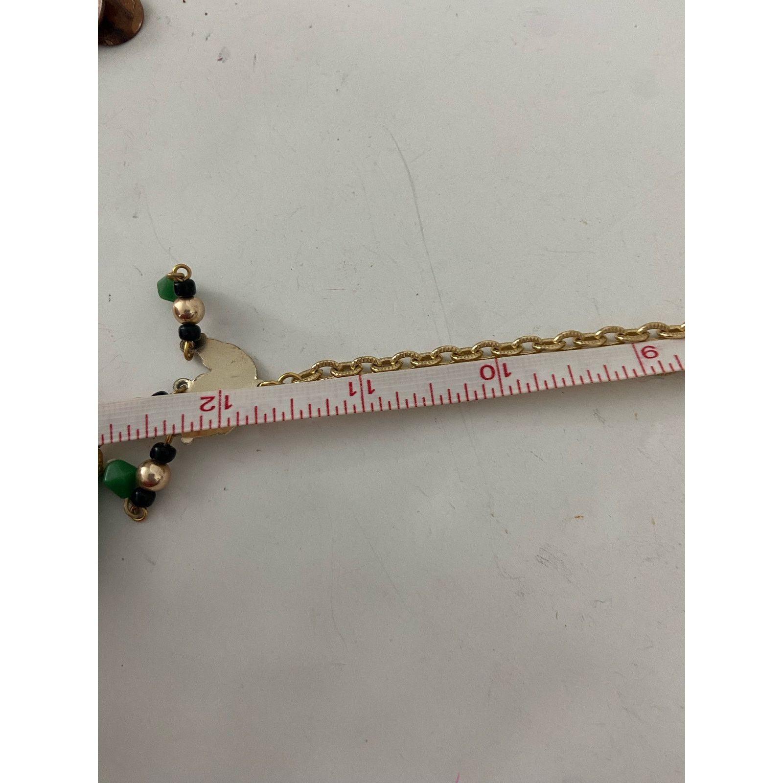 Other Gold tone and green tribal pendant necklace Size ONE SIZE - 5 Thumbnail