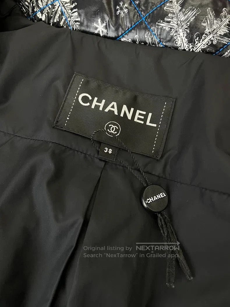 Chanel Chanel Black Snowflake Print Cotton Coat. Size US M / EU 48-50 / 2 - 5 Thumbnail