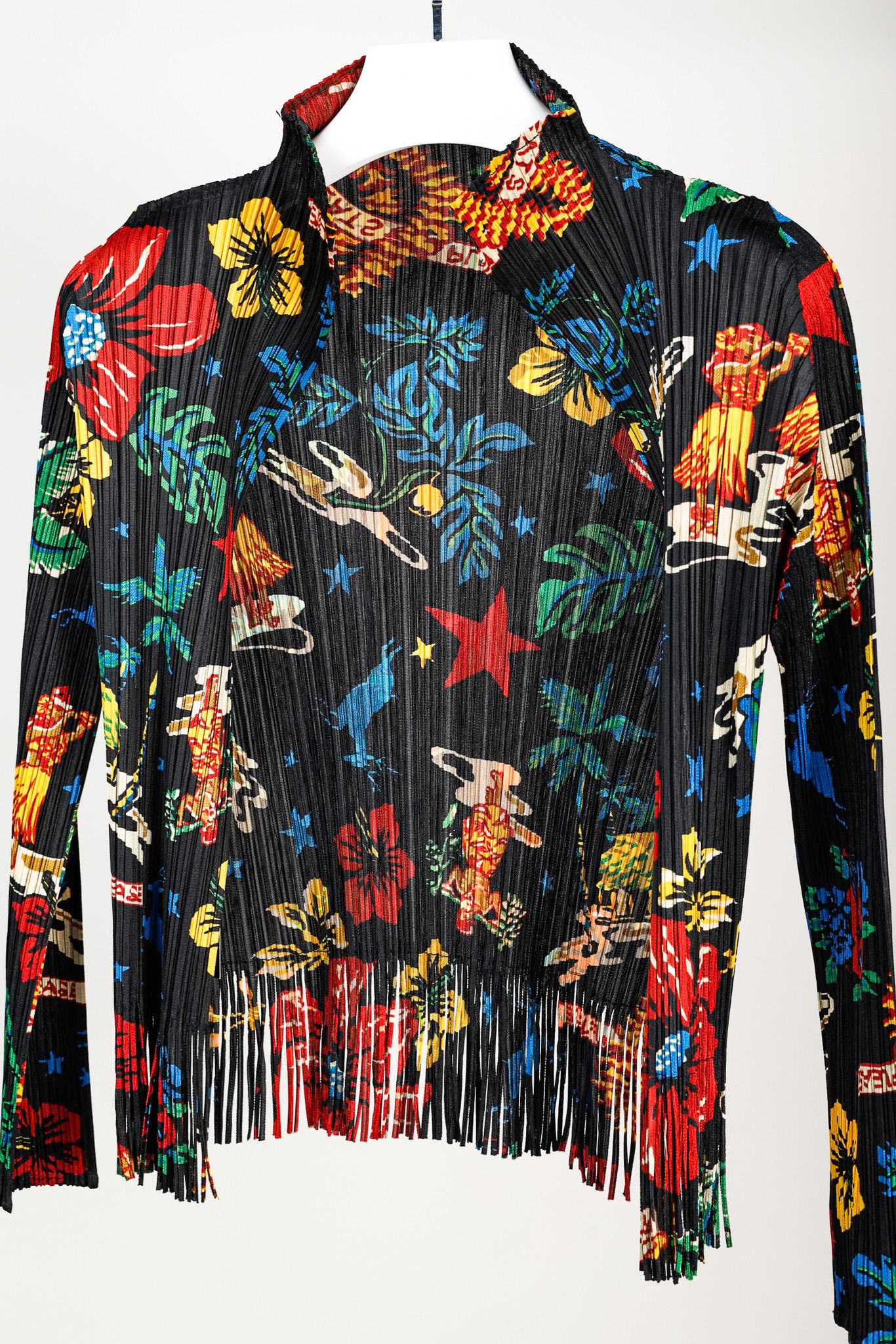 Pleats Please Issey Miyake Pleats Please Issey Miyake Hawaii Motif Fringe-Hem Cardigan Size XL / US 12-14 / IT 48-50 - 3 Thumbnail