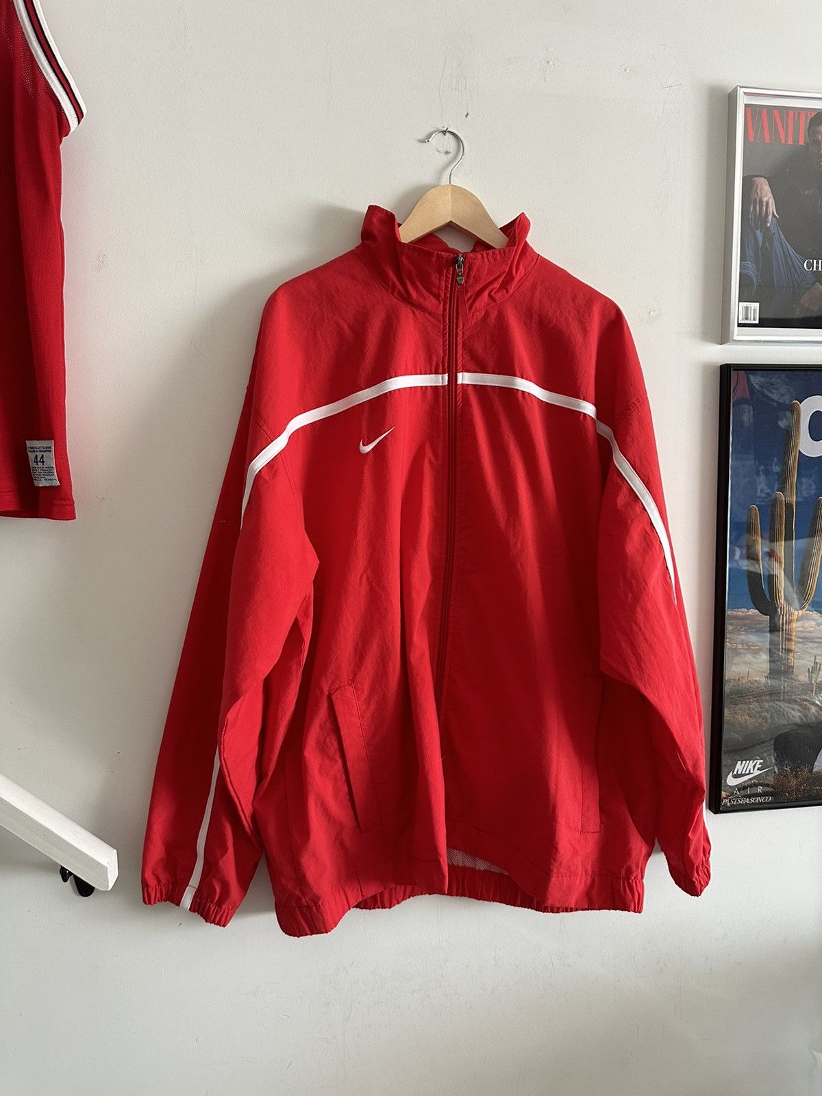 Nike × Vintage 90s Team Nike Vintage Windbreaker Size US XL / EU 56 / 4 - 1 Thumbnail