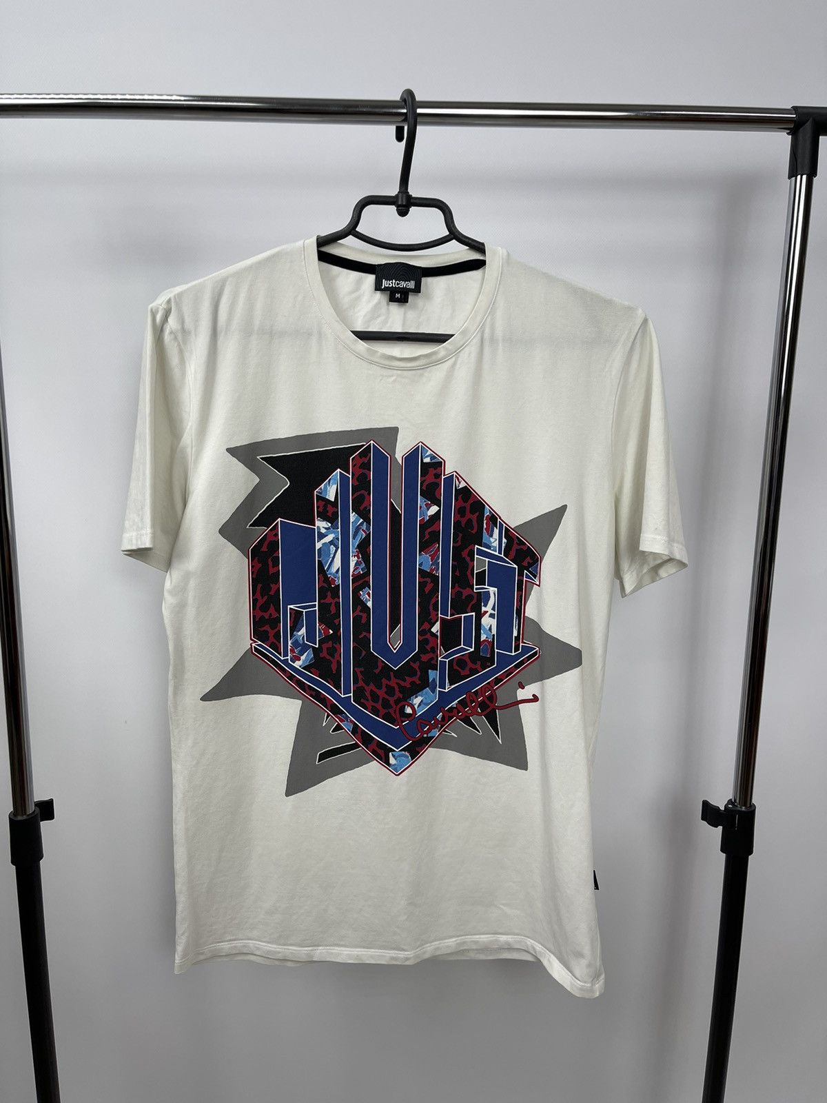 Just Cavalli Just Cavalli T-Shirt Size M JUST Big Logo White Size US M / EU 48-50 / 2 - 1 Thumbnail