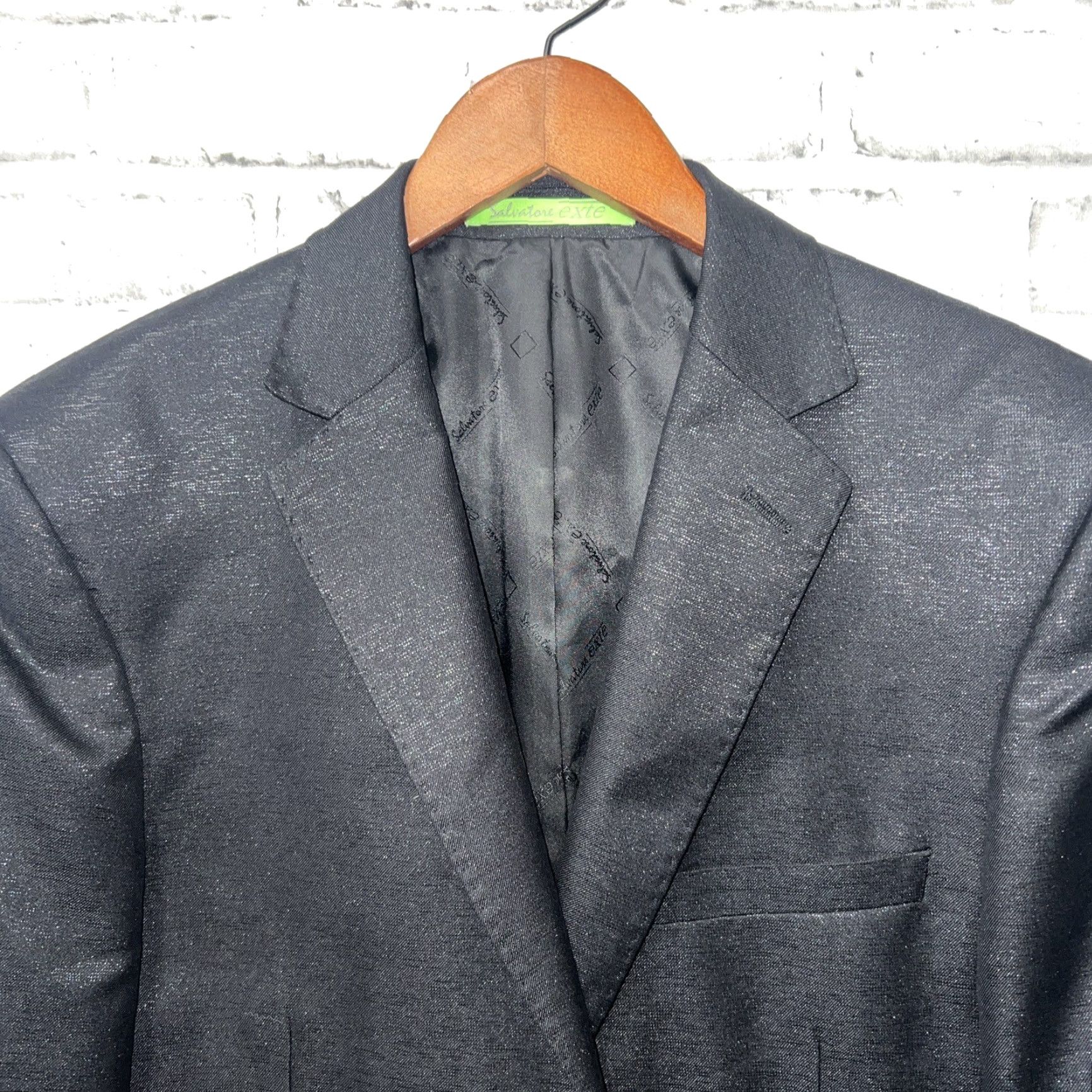 Salvatore Ferragamo Salvatore Exte Modern Fit Sport Coat Mens US Size 38R Black Shiny Size US XXS / EU 40 - 2 Thumbnail