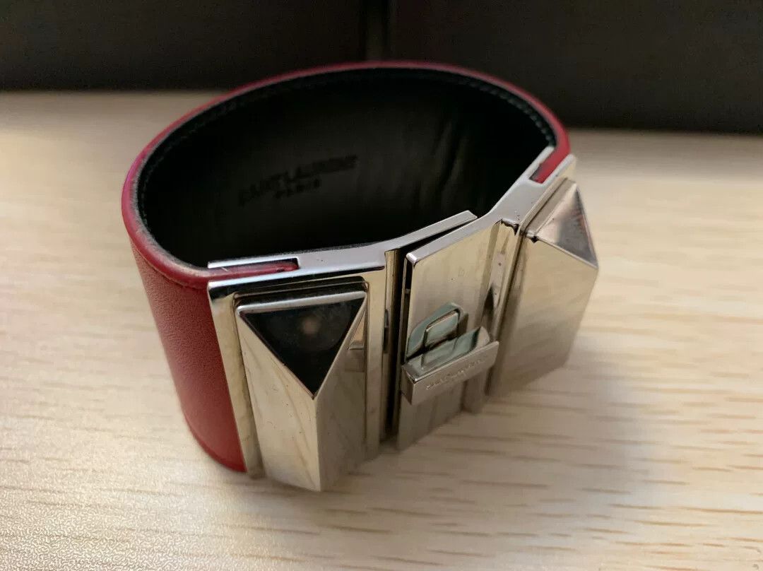 Saint Laurent Paris Saint Laurent Studded Leather Cuff Bracelet Size ONE SIZE - 1 Preview