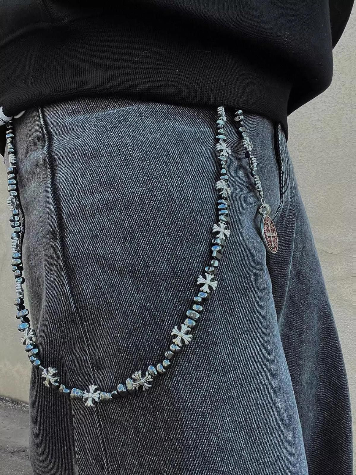 Jewelry Metal Cross Wallet Chain,Y2K Jeans Chain,Gothic Pants Chain Size ONE SIZE - 3 Thumbnail