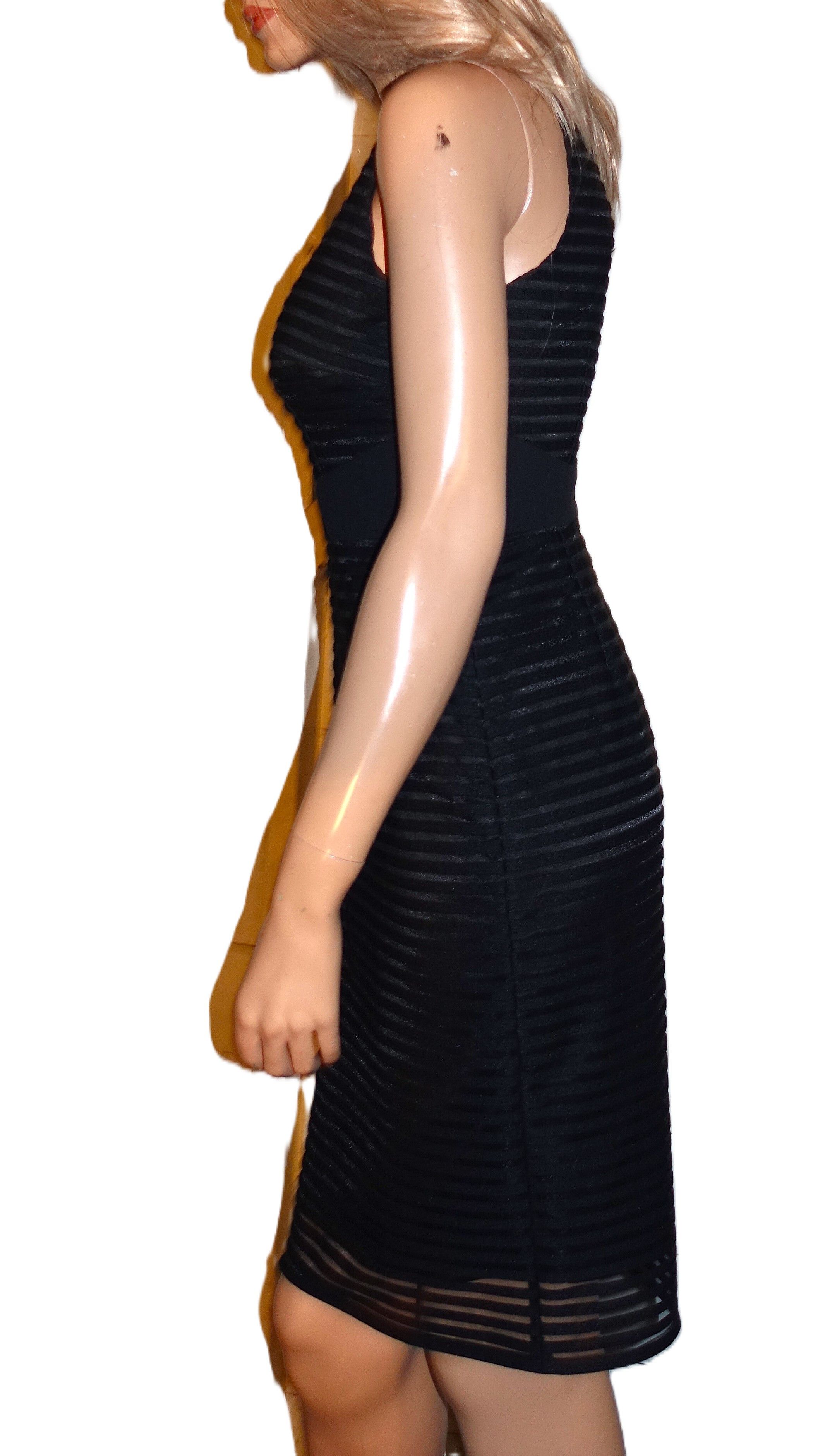 Other Aidan Mattox Black Striped Dress 4 Size S / US 4 / IT 40 - 4 Thumbnail