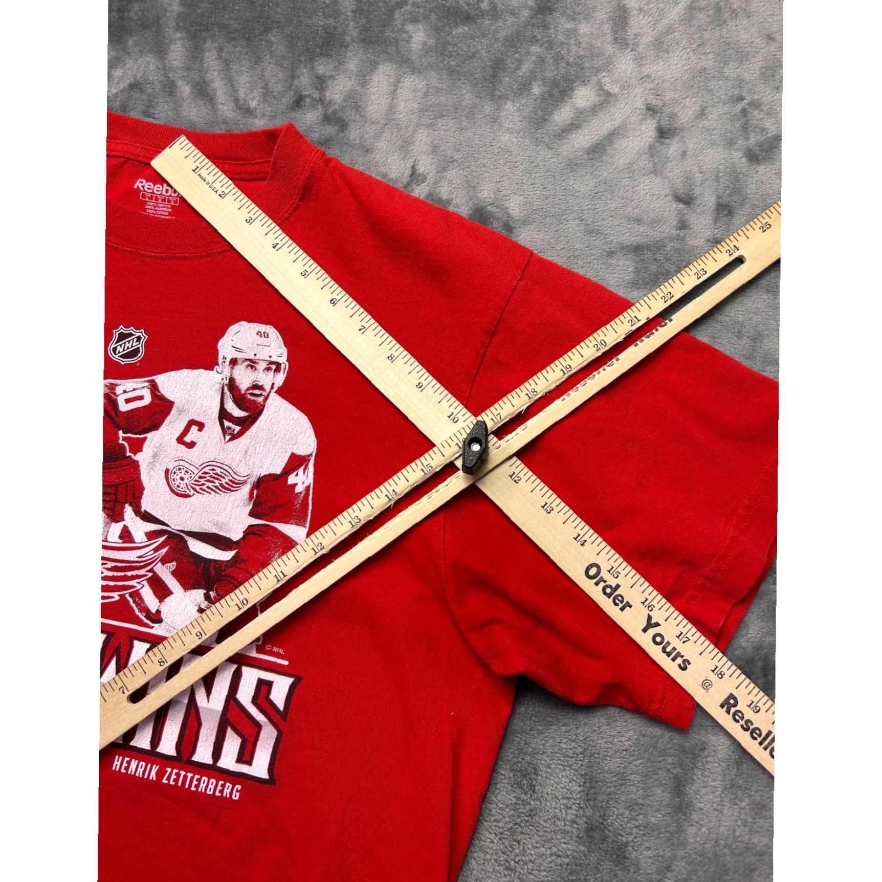 Reebok Reebok T Shirt Mens Large Detroit Red Wings Datsyuk Zetterberg NHL Hockey Red Jersey Crew Neck Short Sleeve Graphic Print Logo Size US L / EU 52-54 / 3 - 6 Thumbnail
