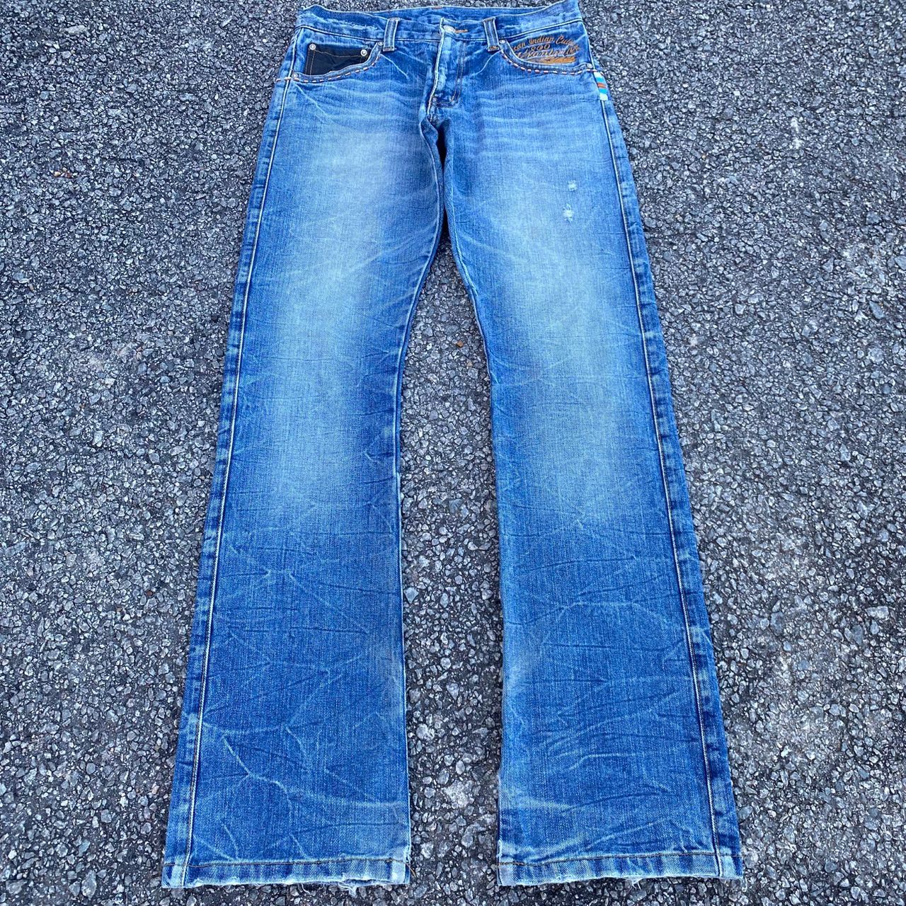 Japanese Brand Vintage Geronimo Indiana American Culture Flare Denim Size US 31 - 1 Thumbnail